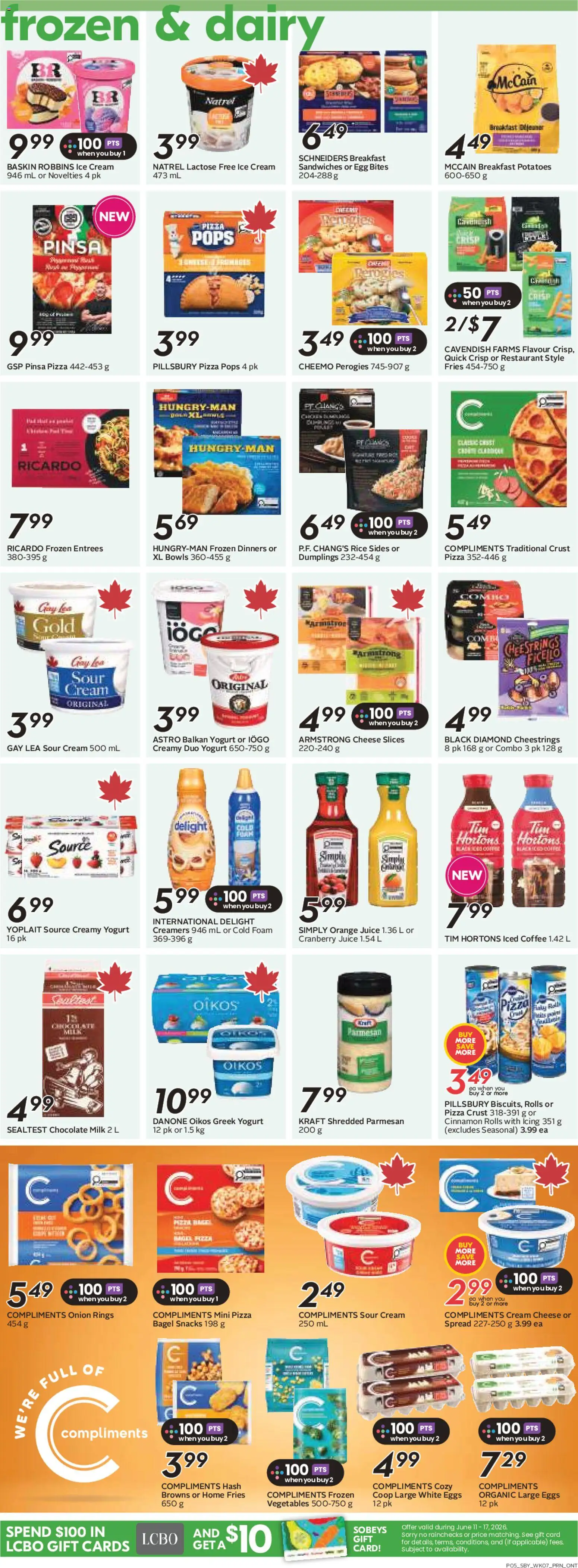 Sobeys flyer valid from 11.06.2026 | Page: 8 | Products: Potatoes, Yogurt, Coffee, Juice