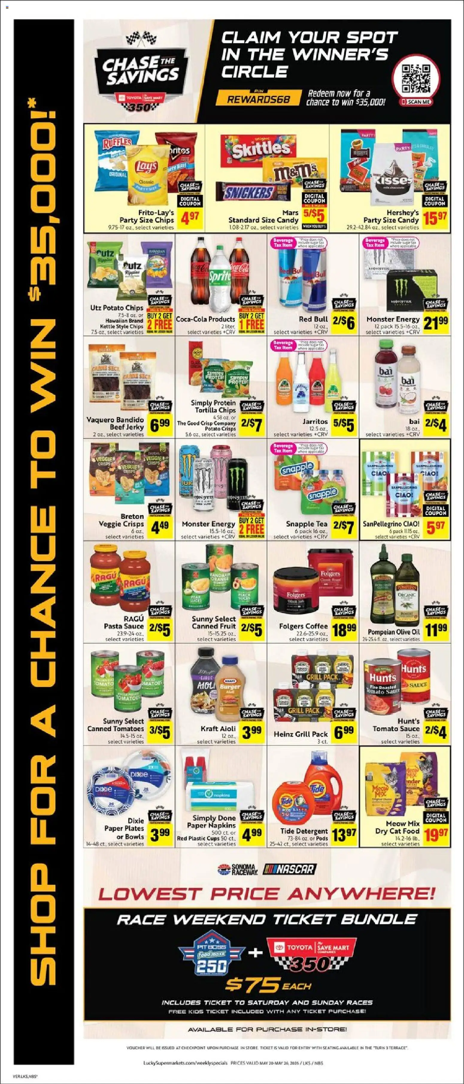 Lucky Supermarkets Weekly - CA - valid from 20.05.2026 | Page: 4 | Products: Cat Food, Oil, Sauce, Kettle