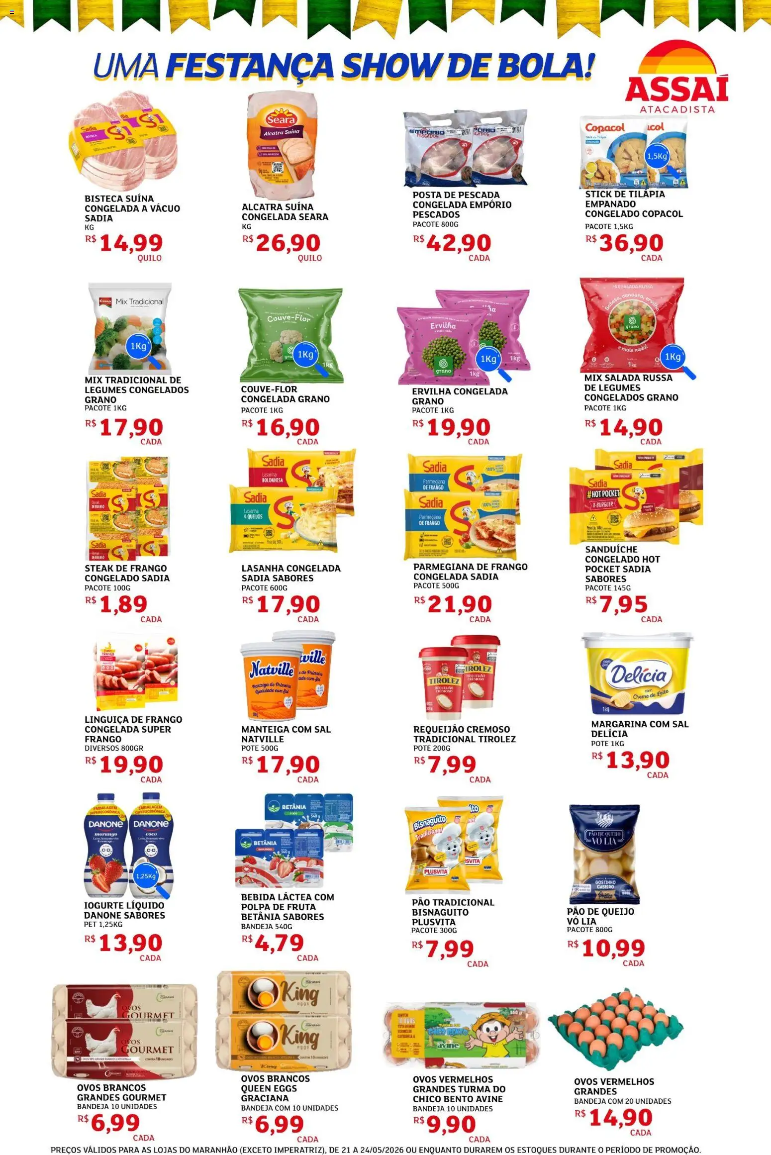 Assaí Atacadista Folheto - válido de 21.05.2026 | Página: 3 | Produtos: Pimenta, Lasanha, Bandeja, Pão de queijo