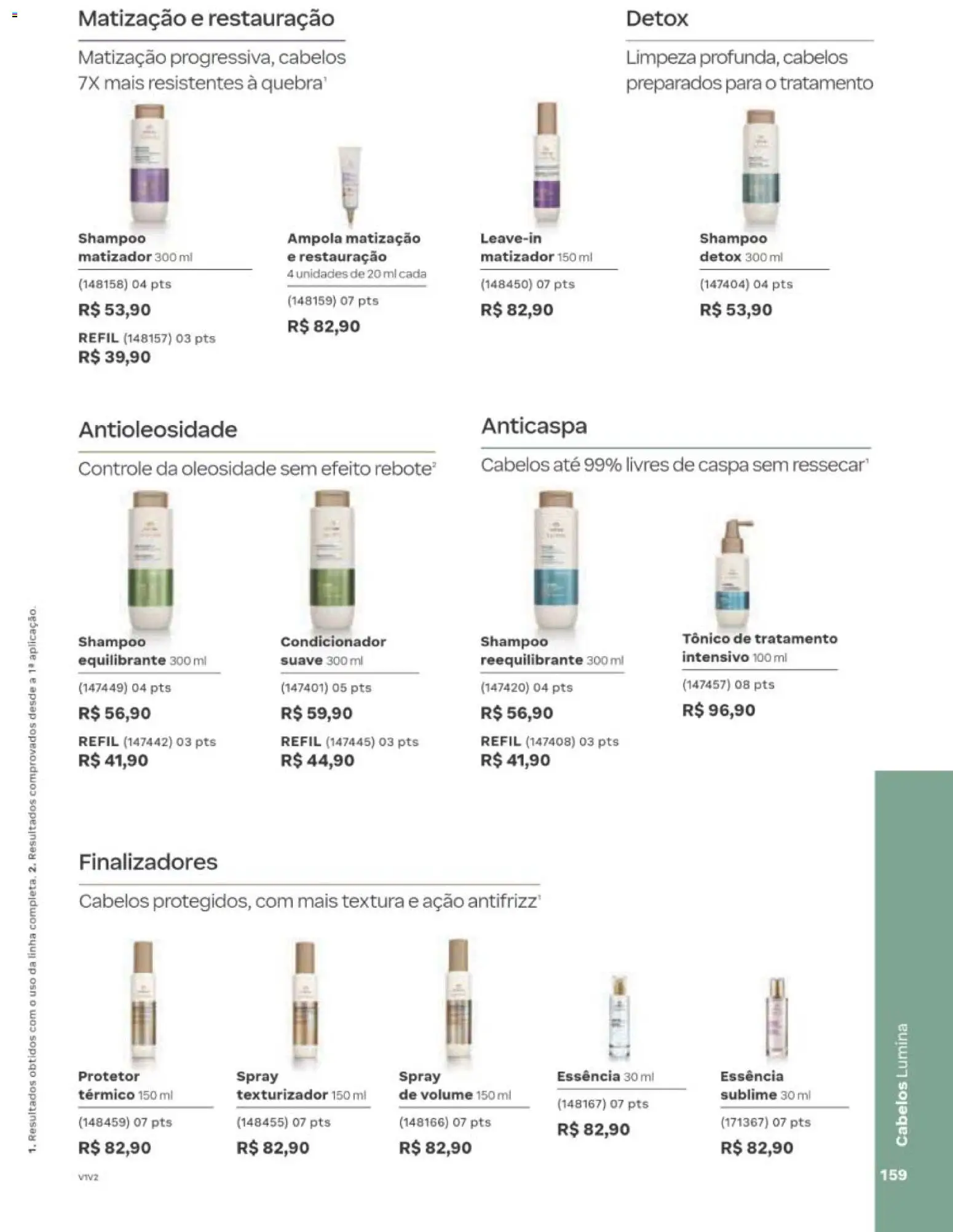 Natura Folheto - válido de 22/06/2026 | Página: 159 | Produtos: Shampoo, Tônico, Condicionador