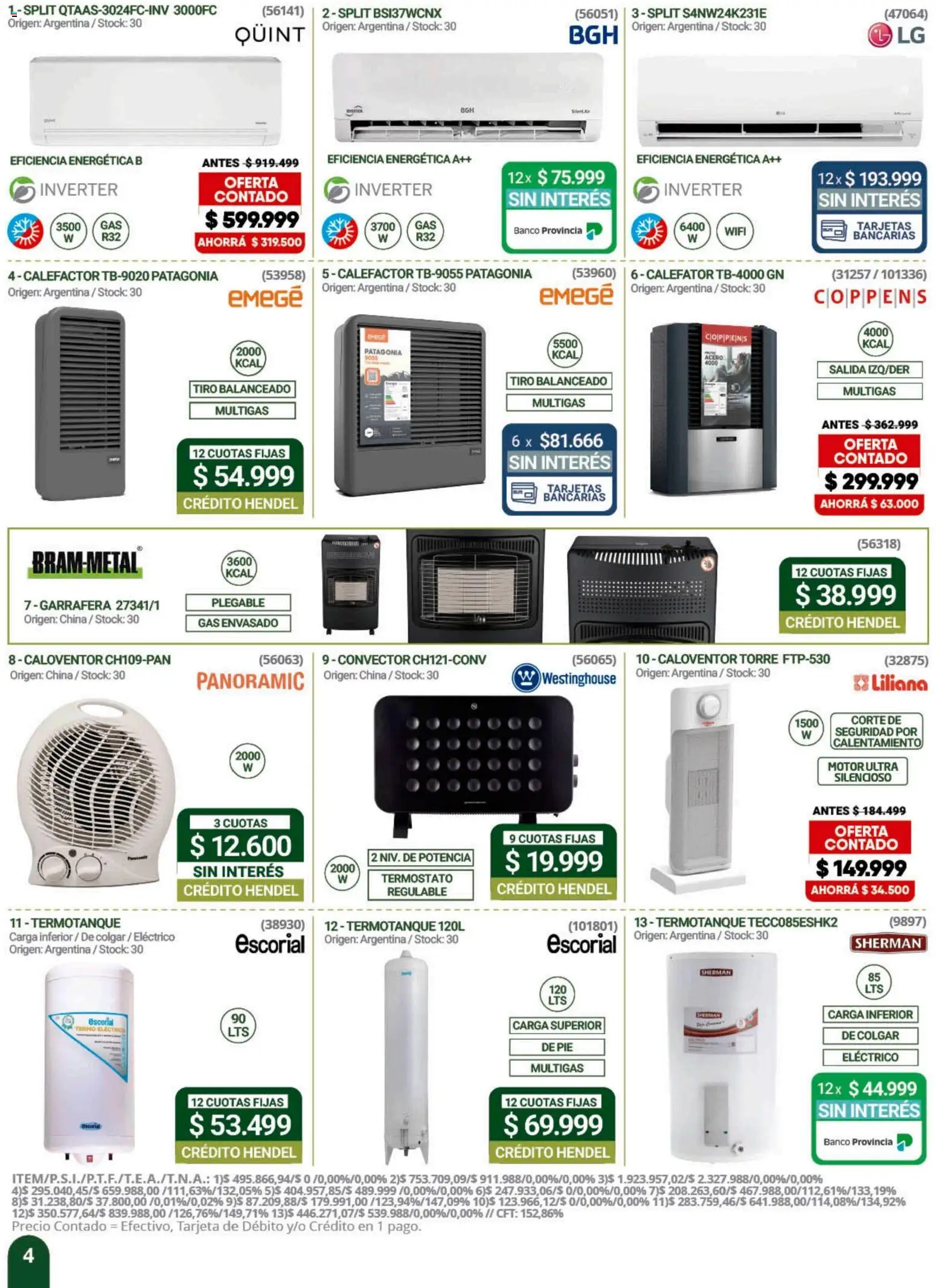 Hendel catálogo │ válido desde el 01/07/2026 | Página: 4 | Productos: Calefactor, Termotanque