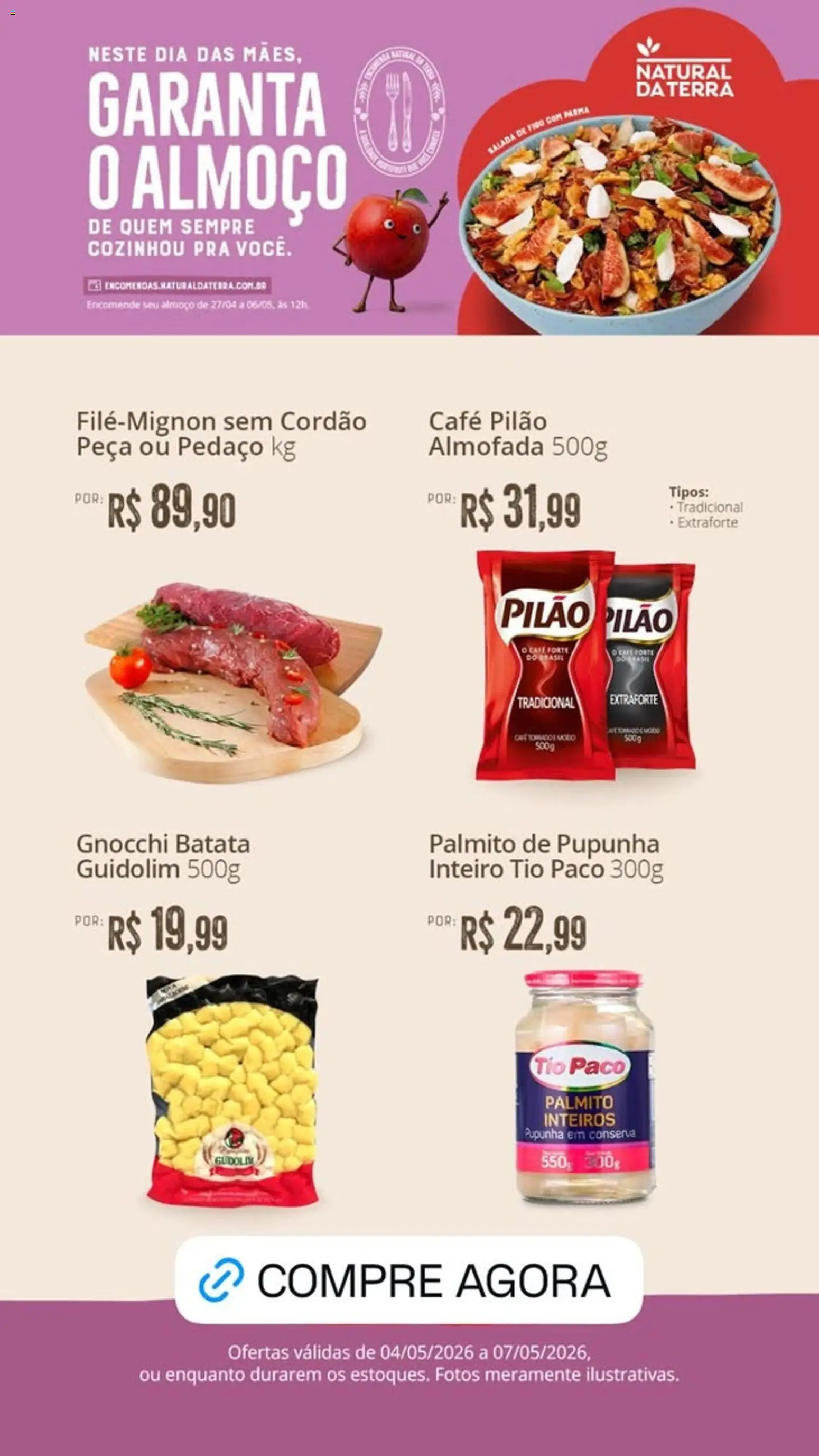 Natural da Terra Folheto - válido de 04.05.2026 | Página: 2 | Produtos: Palmito, Café, Salada, Batata