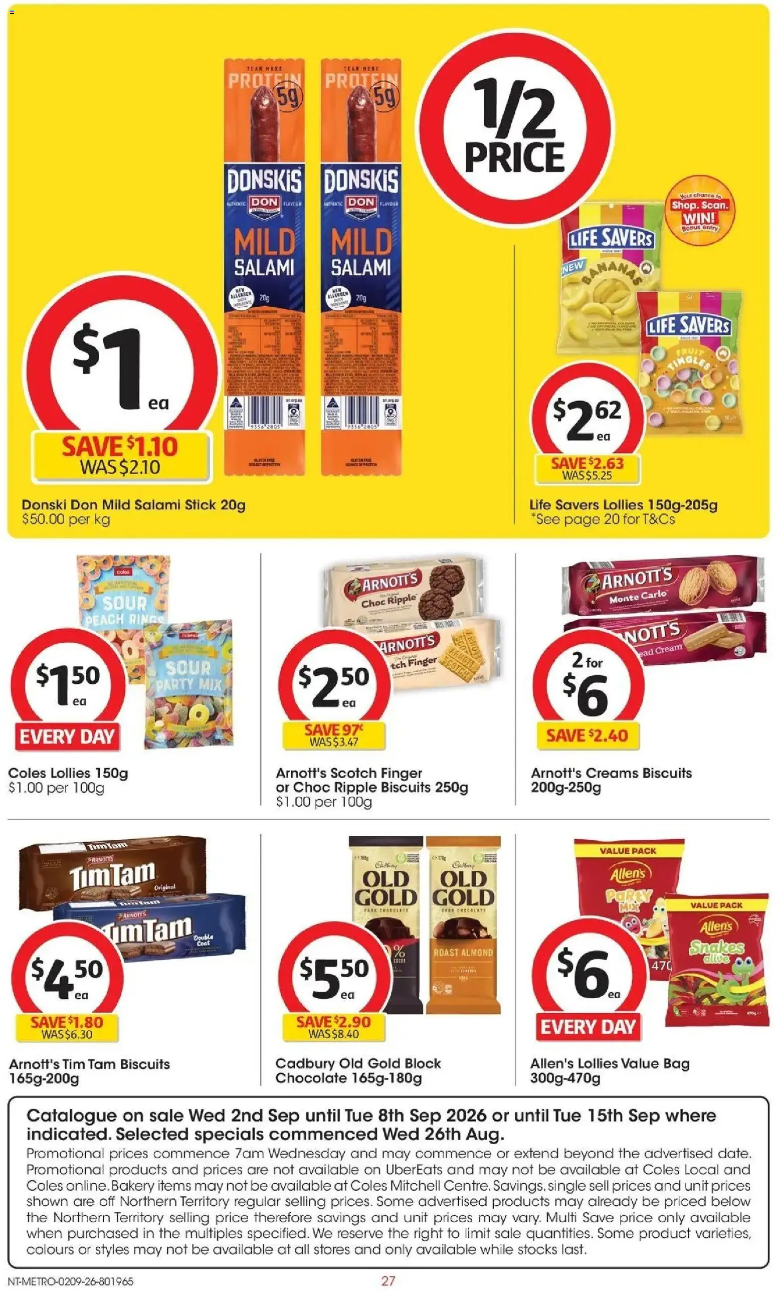 Coles catalogue - valid from 02/09/2026 | Page: 27 | Products: Salami, Bananas, Lollies, Roast