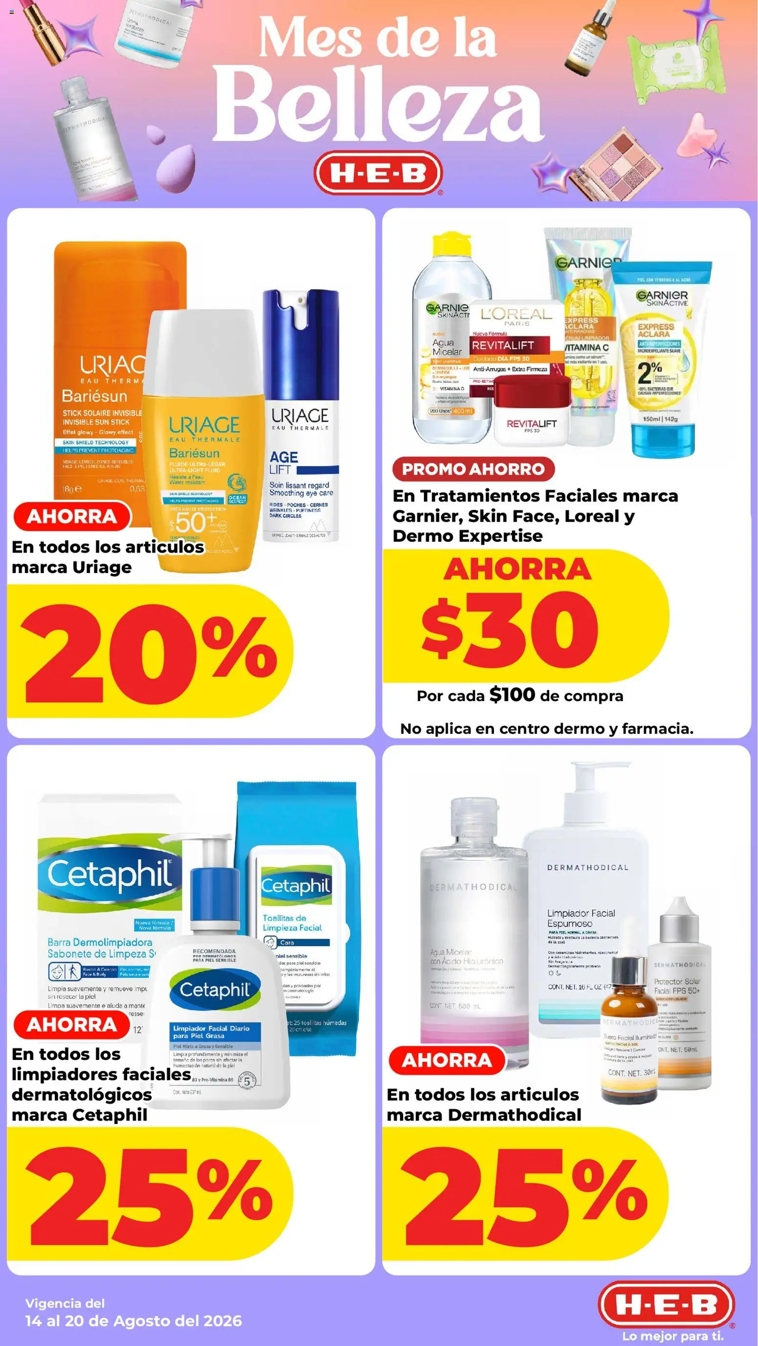 Nuevas ofertas de H-E-B válidas en toda la República Mexicana desde el 14/08/2026. ¡Encuentra las mejores ofertas en H-E-B folleto! | Página: 8 | Productos: Barra, Body, Fragancia, Agua micelar