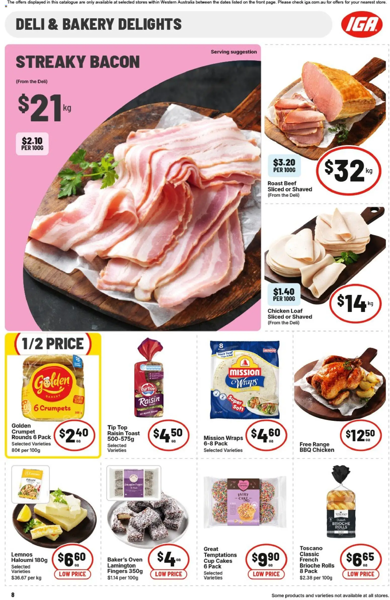 IGA catalogue - valid from 26/08/2026 | Page: 8 | Products: Chicken, Cake, Roast, Bakery