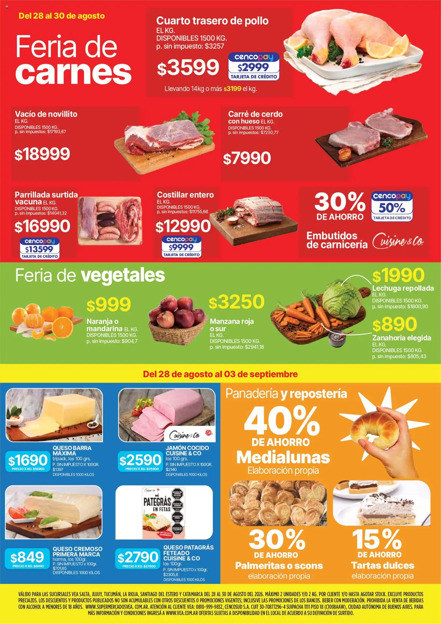 Vea - Fin de semana de ahorro | NOA │ válido desde el 28/08/2026 | Página: 2 | Productos: Queso, Jamón, Cerdo, Zanahoria