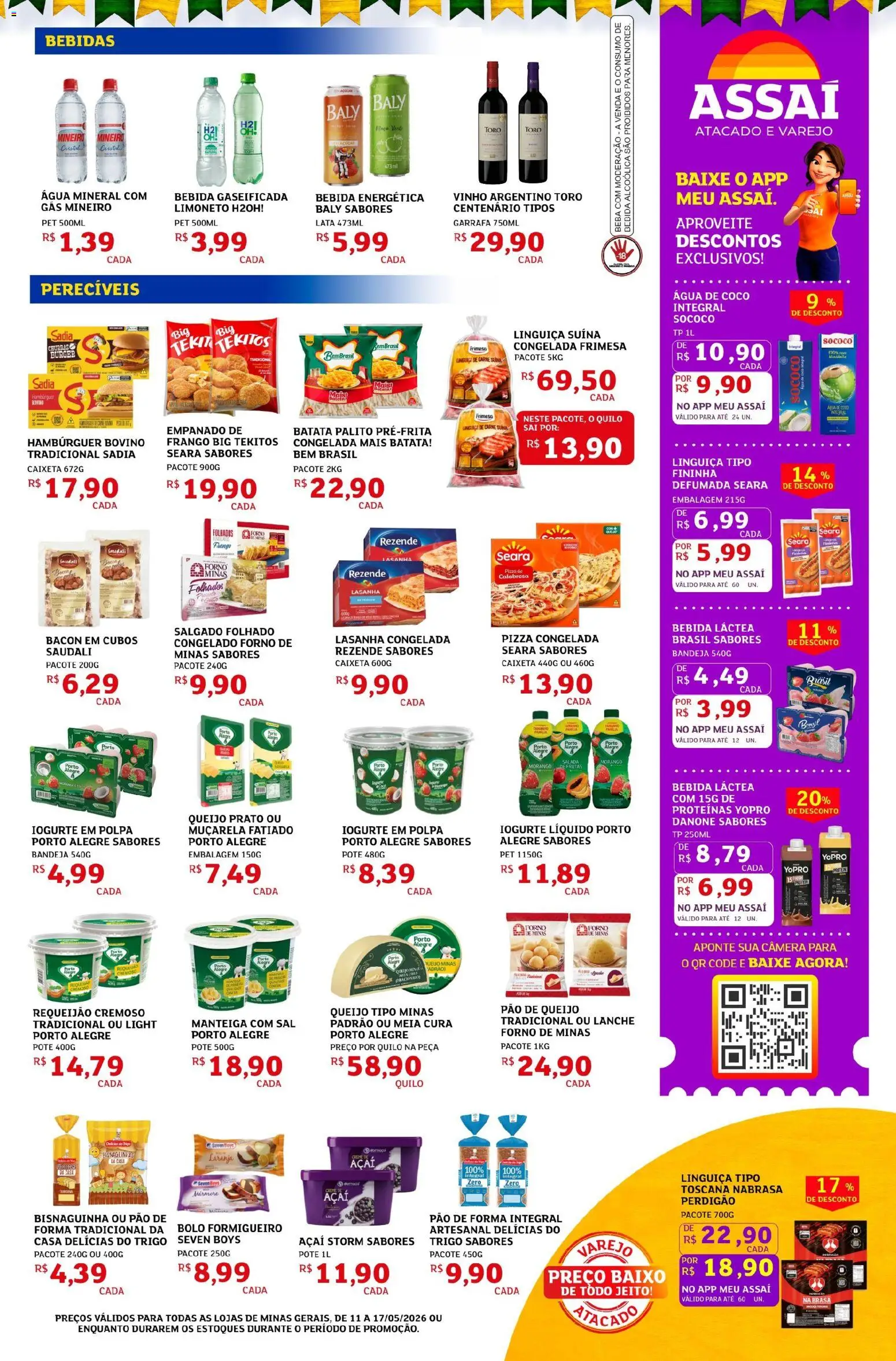 Assaí Atacadista Folheto - válido de 11.05.2026 | Página: 3 | Produtos: Iogurte, Muçarela, Açúcar, Sal