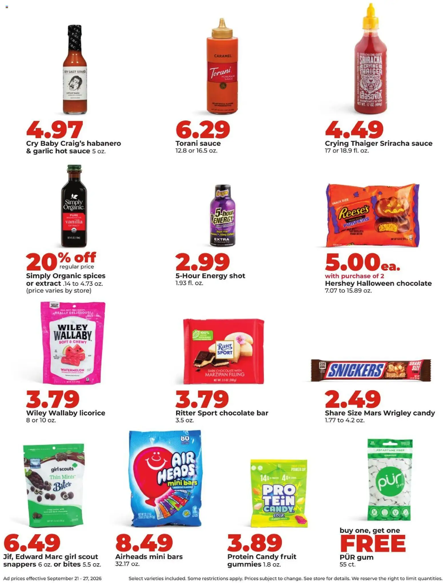 HyVee Weekly Ad - valid from 09/21/2026 | Page: 25 | Products: Chocolate, Protein, Spices, Fruit