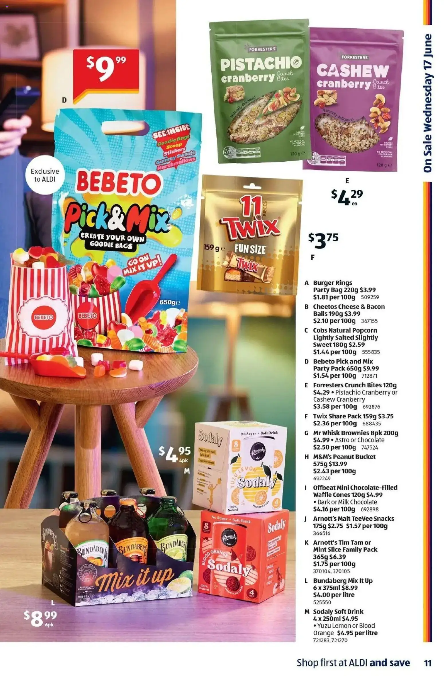 Aldi catalogue - valid from 17.06.2026 | Page: 11 | Products: Bucket, Bacon, Cheese, Popcorn