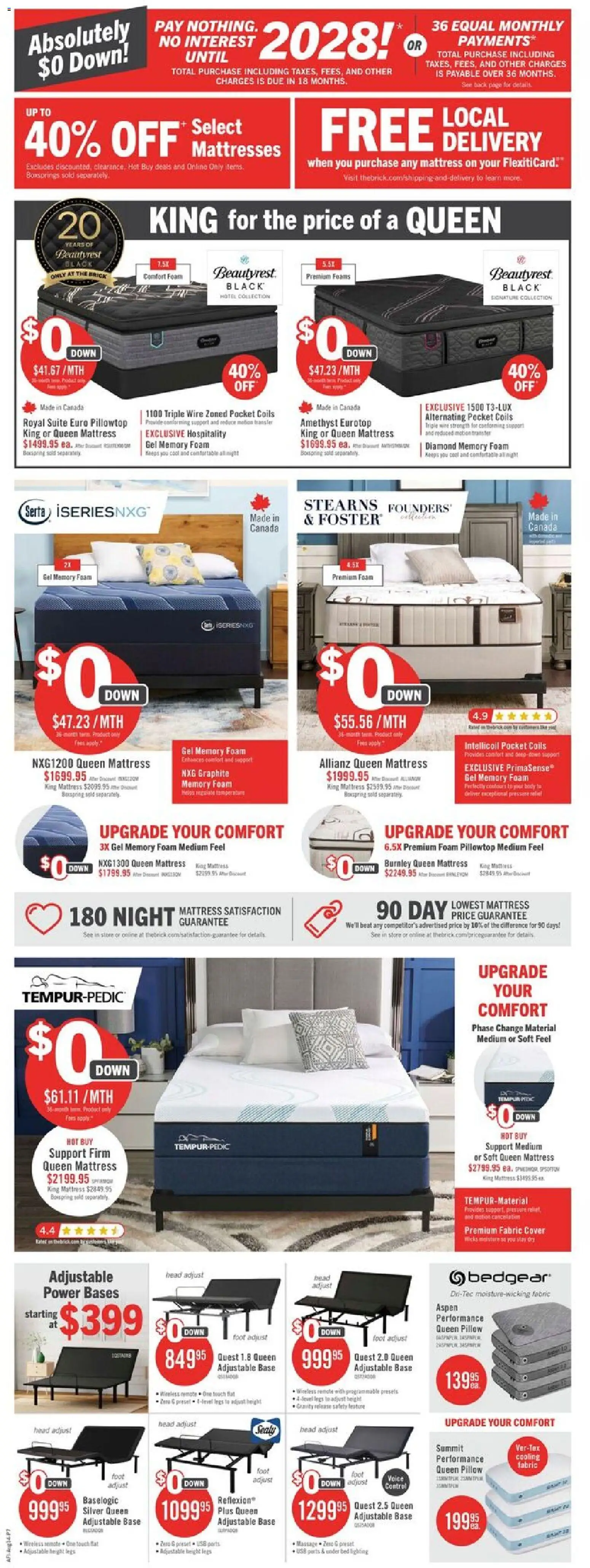 The Brick flyer valid from Aug 13, 2026 | Page: 11 | Products: Foam, Mattresses, Bed, Lighting