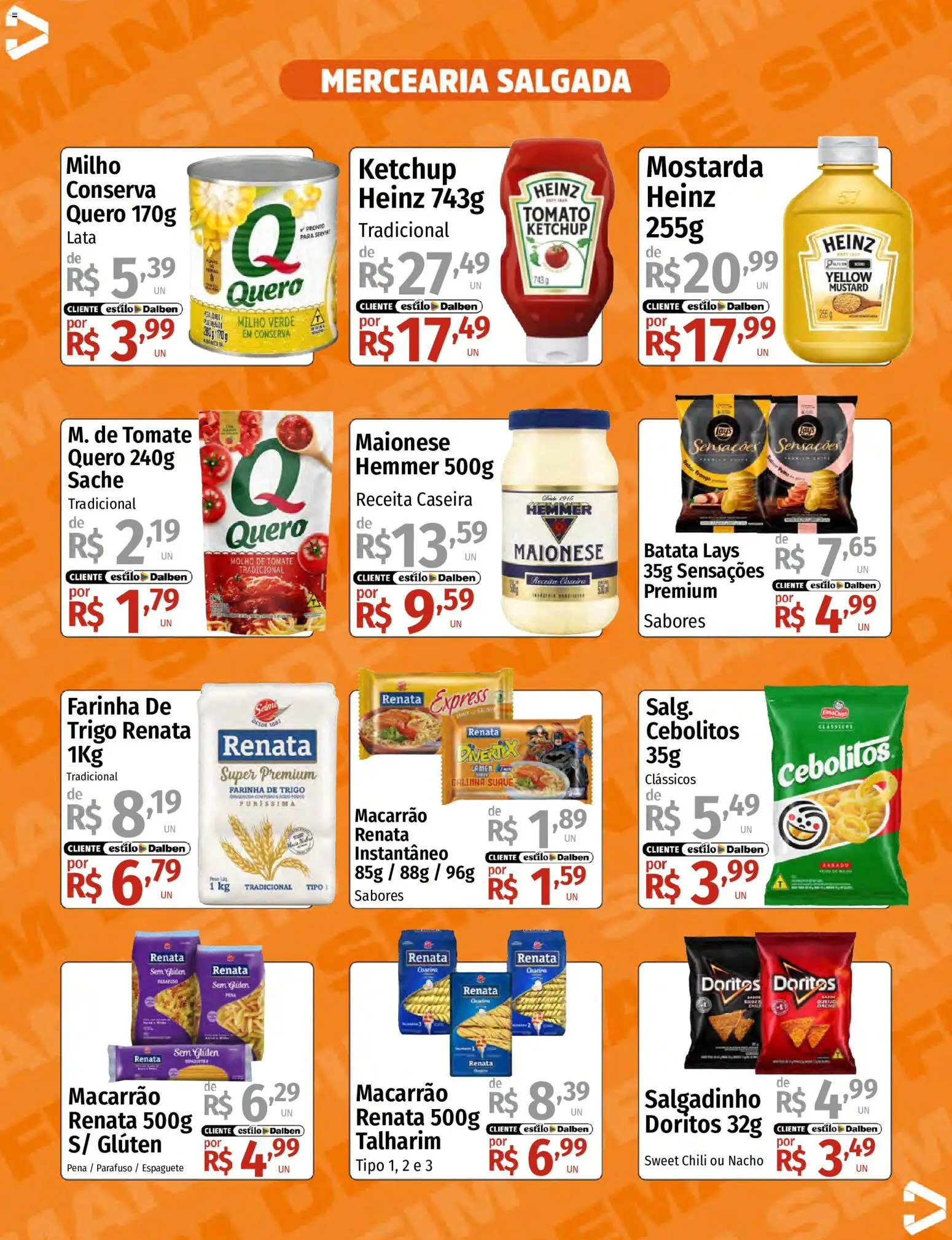 Supermercado Dalben Folheto - válido de 14/08/2026 | Página: 7 | Produtos: Talharim, Farinha, Ketchup, Milho