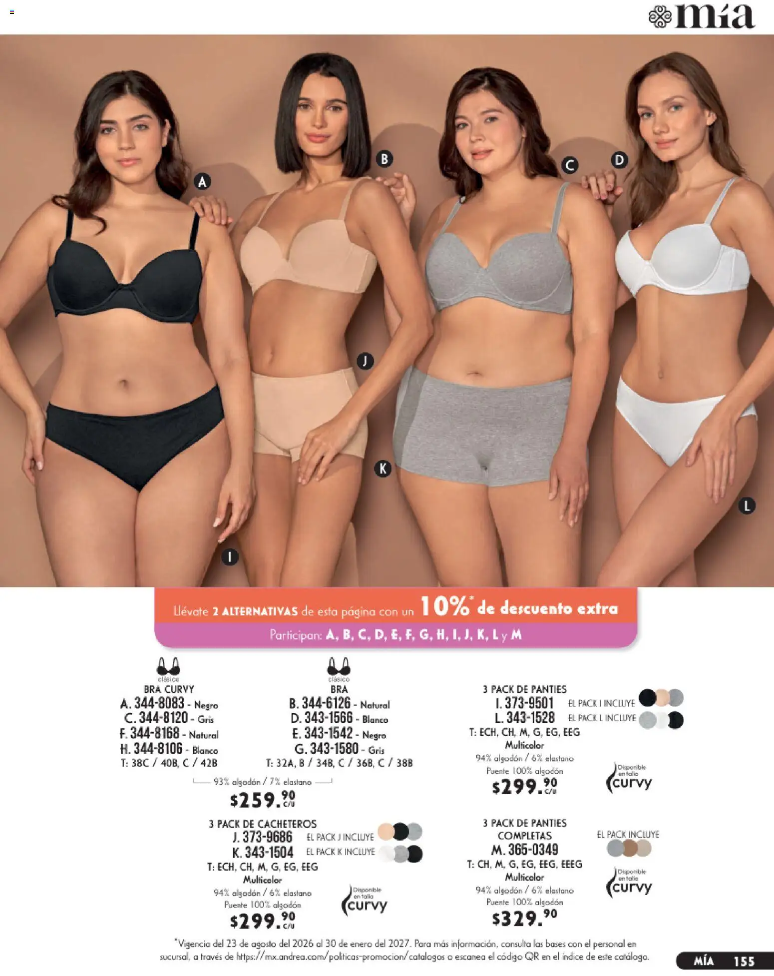 Nuevas ofertas de Andrea válidas en toda la República Mexicana desde el 23/08/2026. ¡Encuentra las mejores ofertas en Andrea catálogo Lencería & vestir interior! | Página: 15 | Productos: Algodón