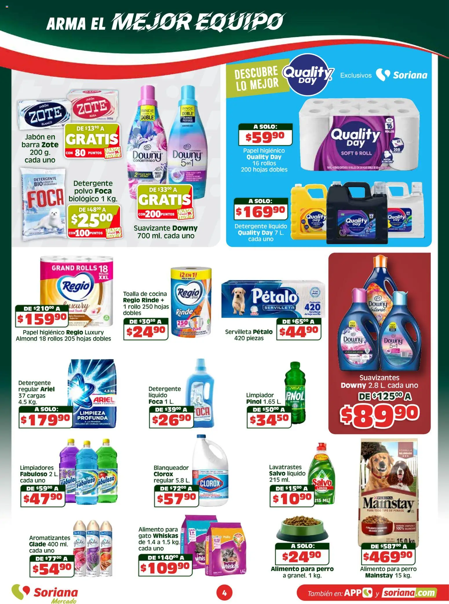 Nuevas ofertas de Soriana válidas en toda la República Mexicana desde el 07.05.2026. ¡Encuentra las mejores ofertas en Soriana Apoyamos con todo Mercado Nacional! | Página: 4 | Productos: Pollo, Detergente, Limón, Limpiador
