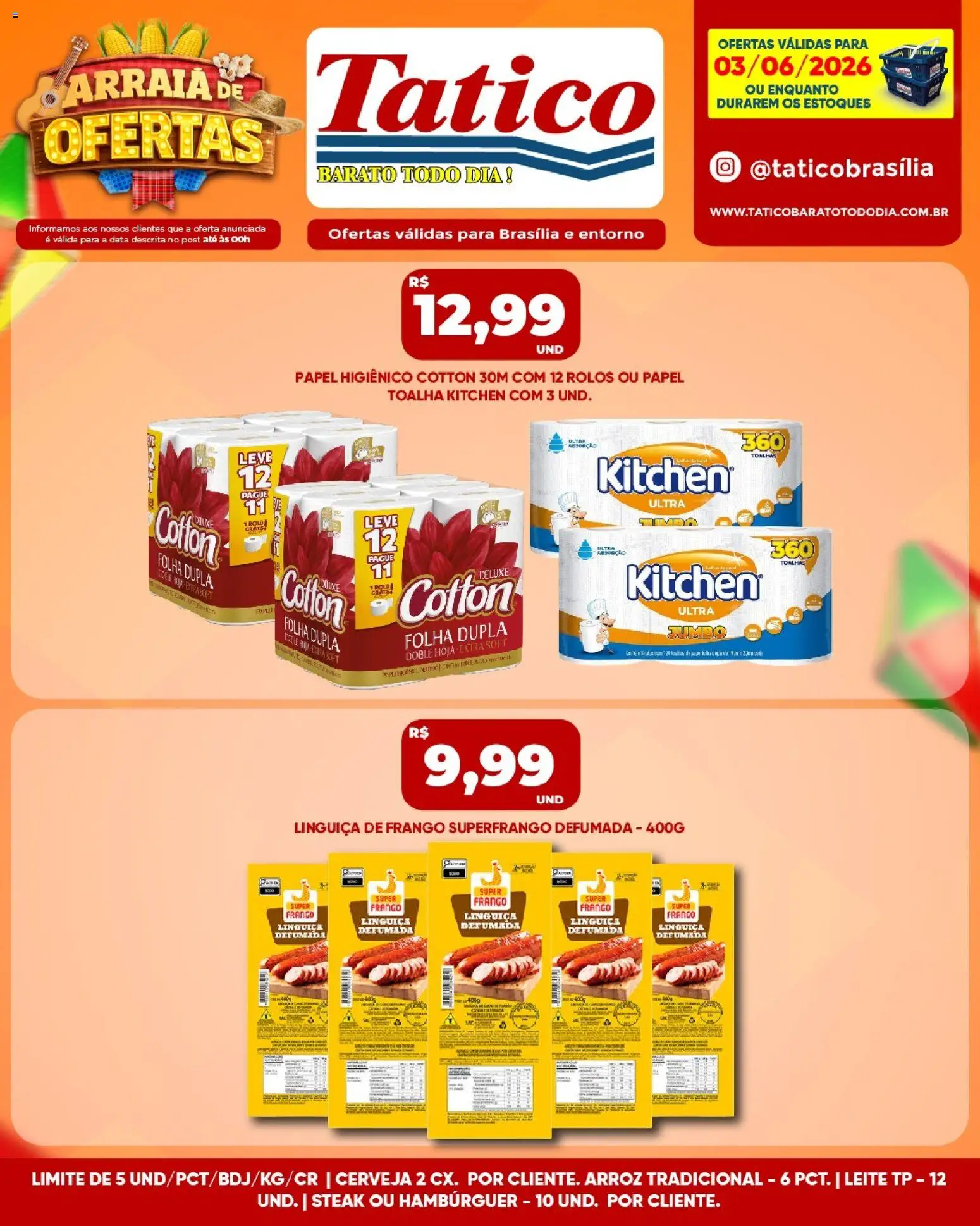 Tatico Folheto - válido de 04.06.2026 | Página: 42 | Produtos: Linguiça, Leite, Cerveja, Papel higiênico