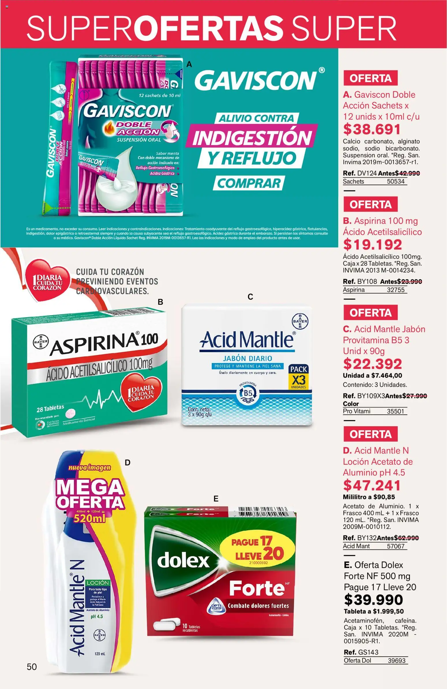 Leonisa revista - valida desde el 15.05.2026 | Página: 50 | Productos: Tableta, Loción, Caja, Jabón