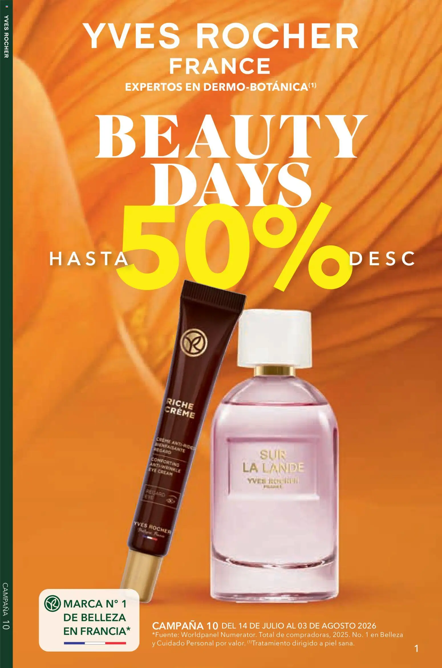 Nuevas ofertas de Yves Rocher válidas en toda la República Mexicana desde el 14/07/2026. ¡Encuentra las mejores ofertas en Yves Rocher campaña 10 2026! | Página: 1 | Productos: Campana