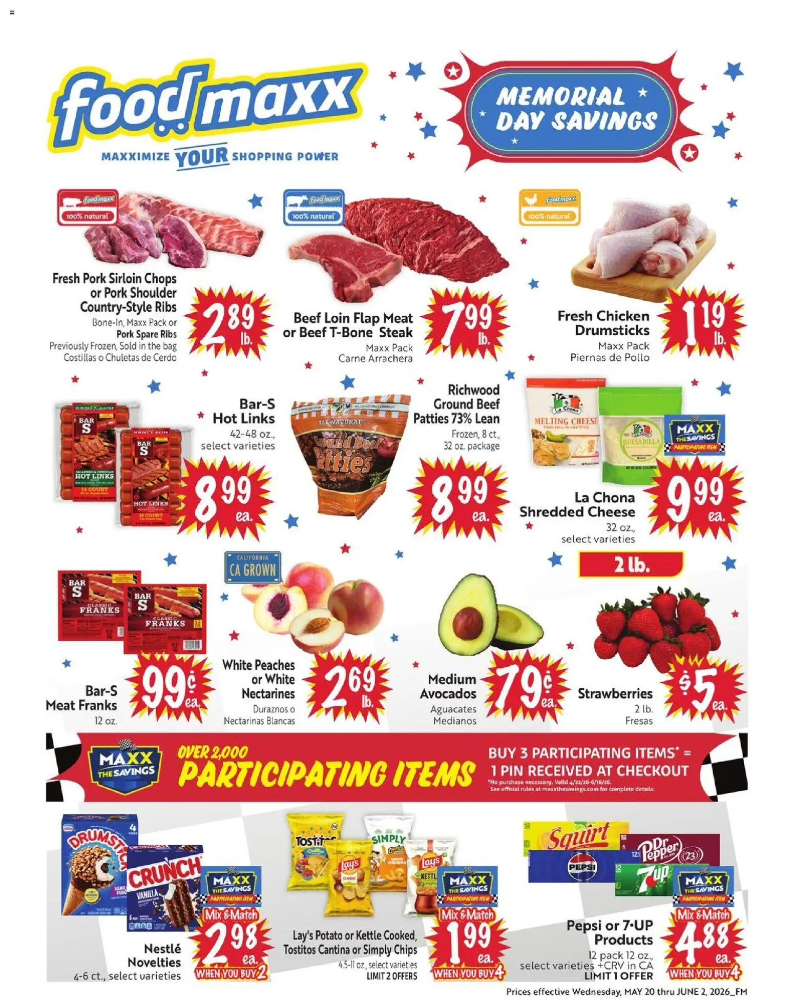 FoodMaxx Weekly Ad - NV - valid from 20.05.2026 | Page: 1 | Products: Pin, Beef, Bag, Kettle