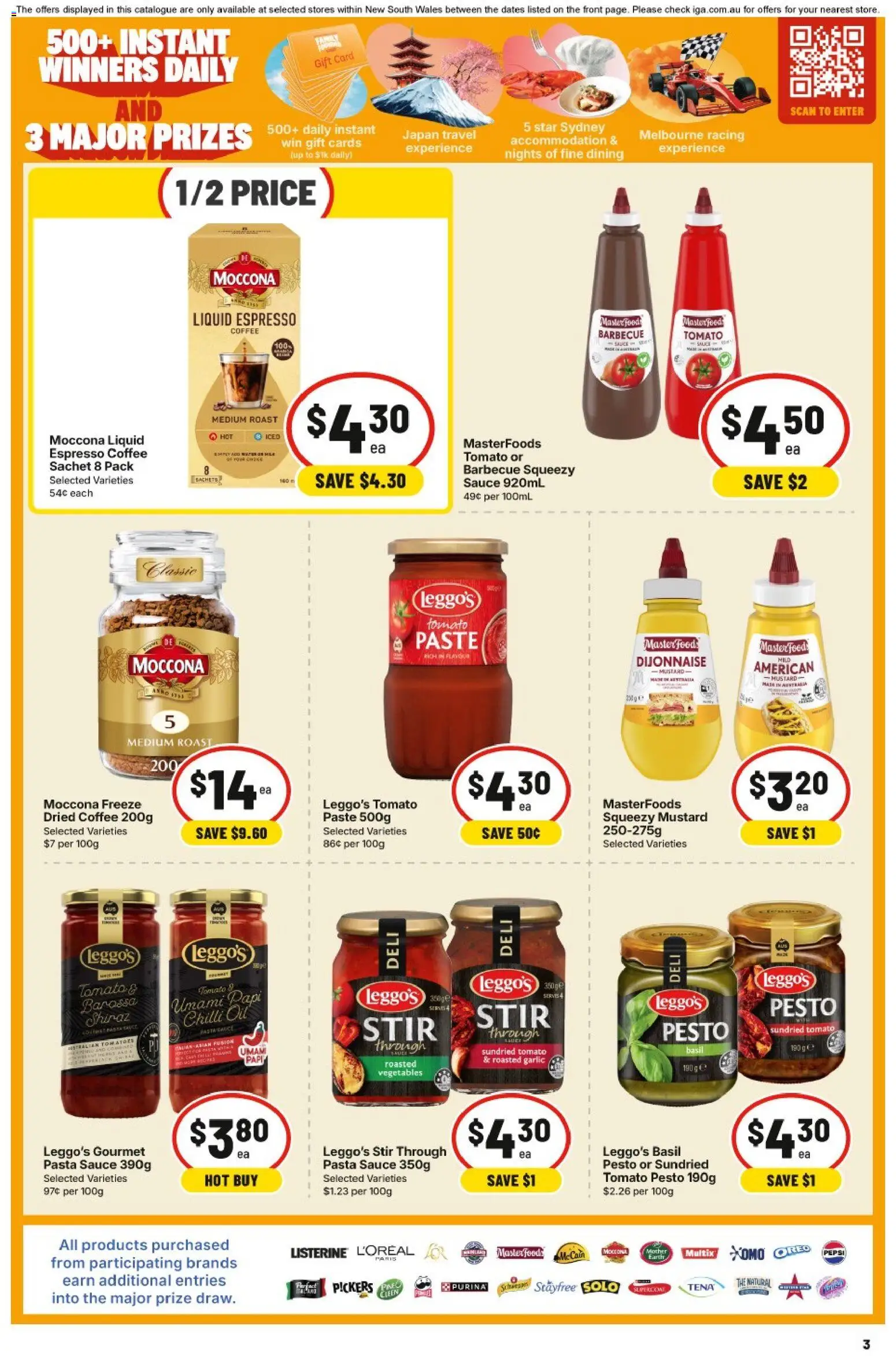 IGA catalogue - valid from 08/07/2026 | Page: 3 | Products: Pasta, Garlic, Chilli, Moccona