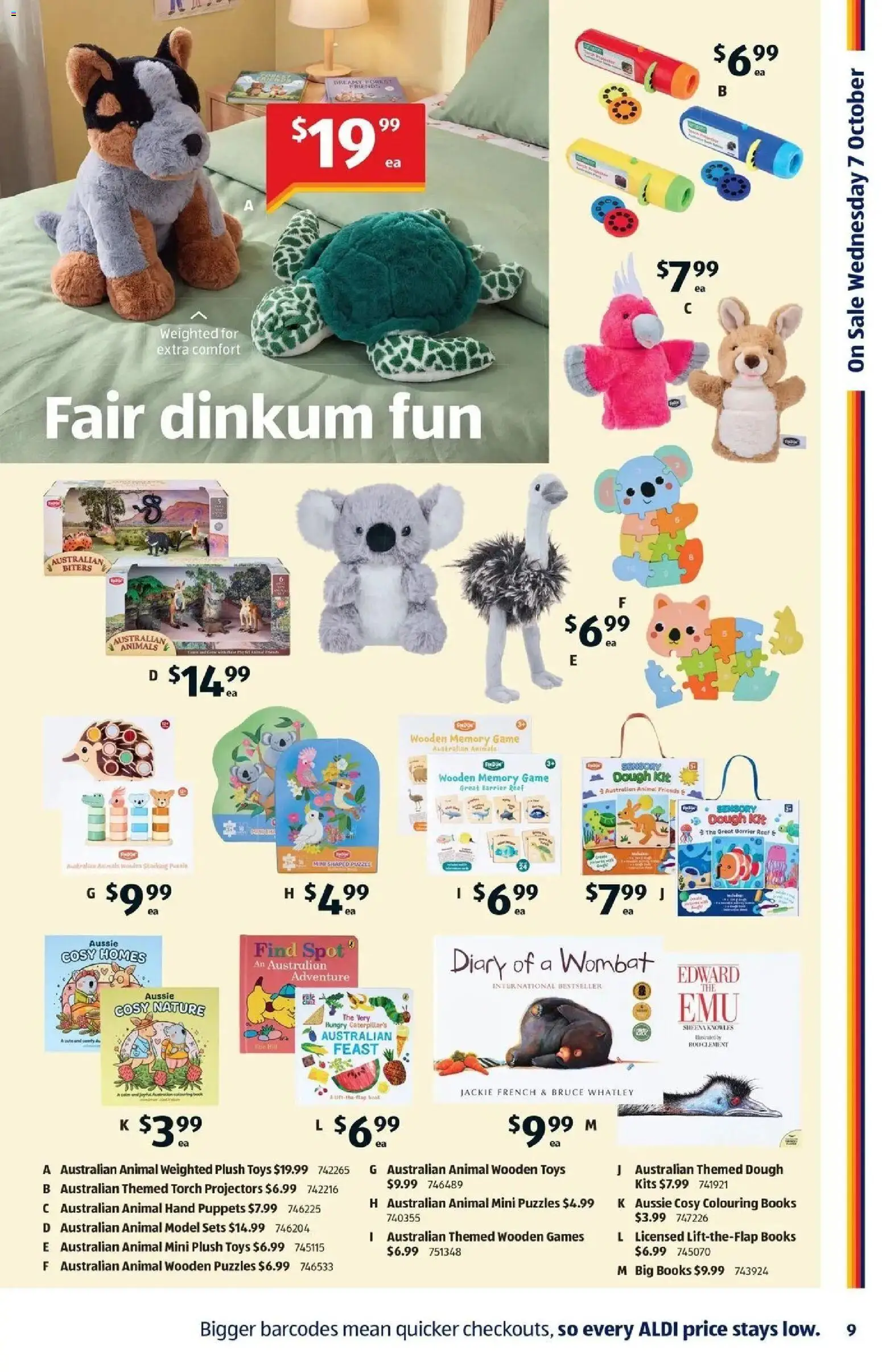 Aldi catalogue - valid from 07/10/2026 | Page: 9 | Products: Books, Toys, Projector, Plush toys