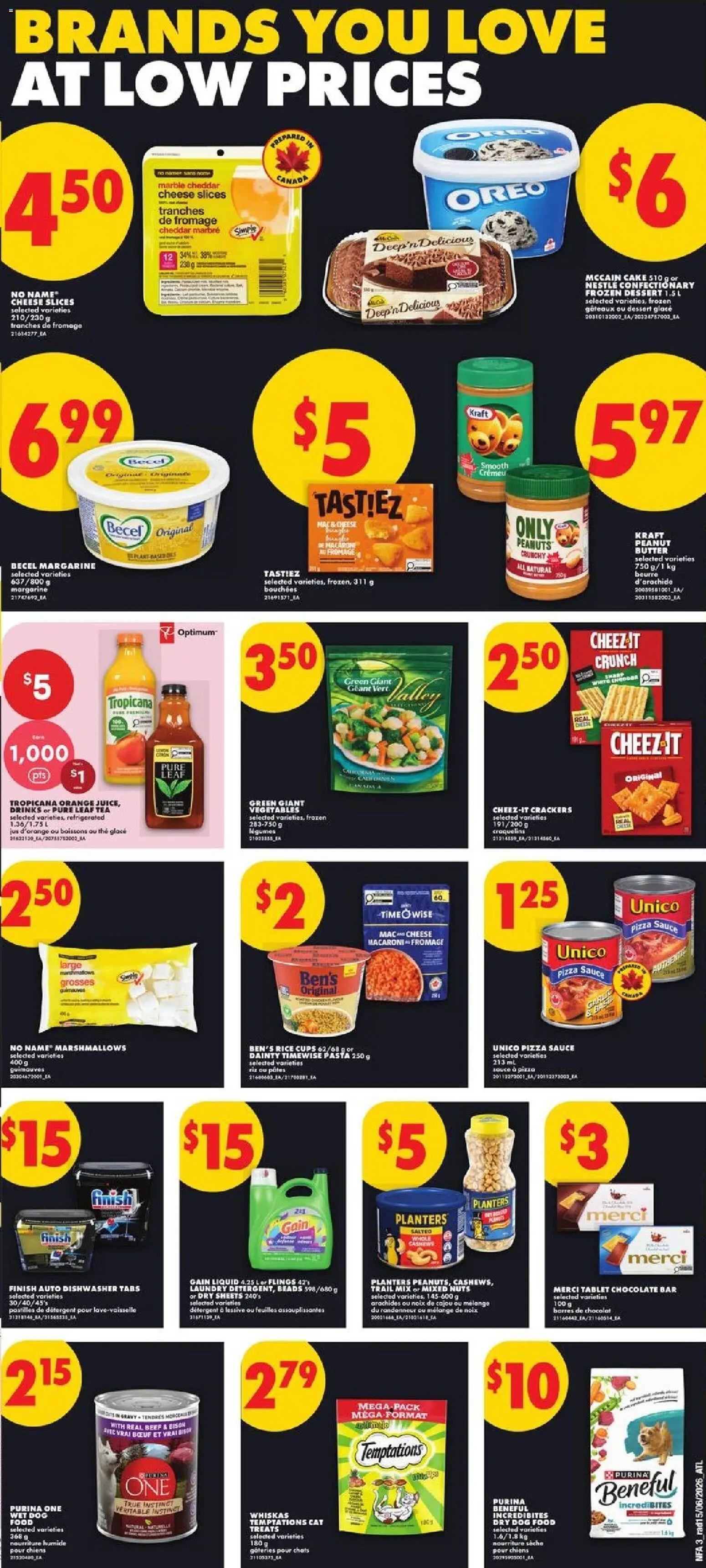 No Frills flyer valid from 18.06.2026 | Page: 3 | Products: Tea, Nuts, Cheese, Juice
