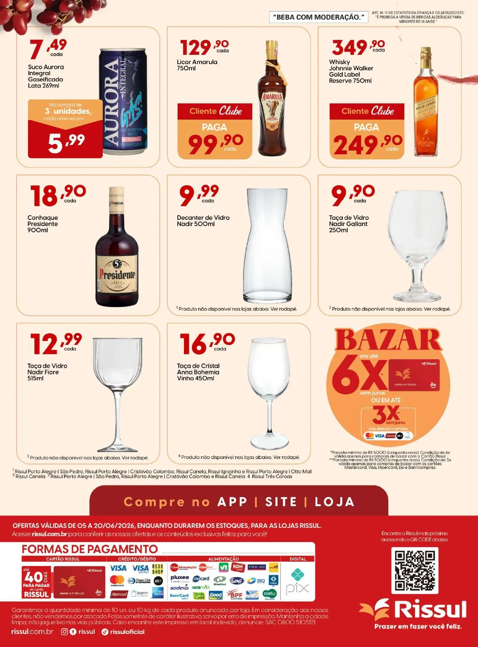 Rissul Folheto - válido de 05.06.2026 | Página: 12 | Produtos: Whisky, Licor, Conhaque, Canela