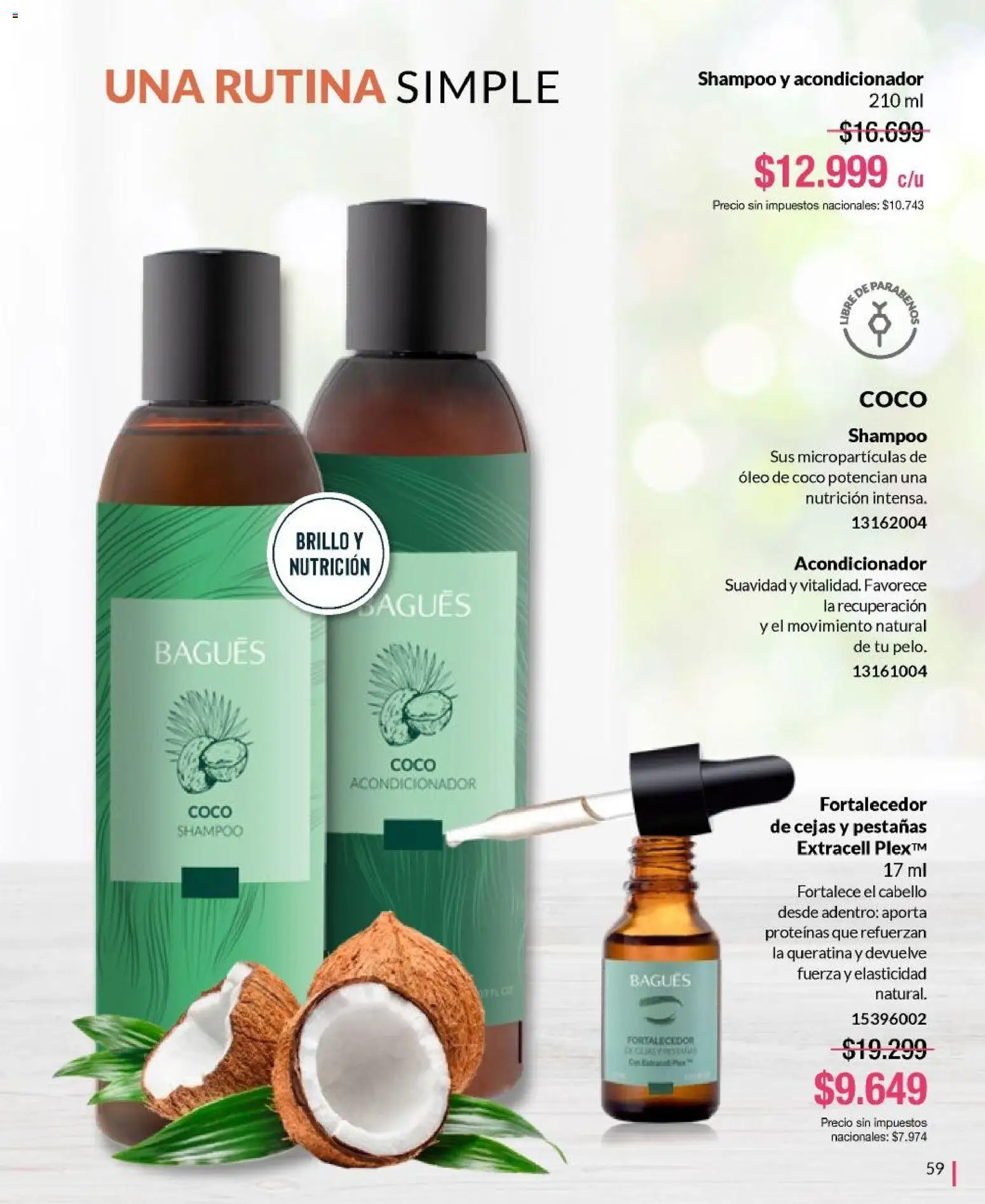 Bagués catálogo │ válido desde el 21/09/2026 | Página: 59 | Productos: Coco, Shampoo, Acondicionador, Brillo