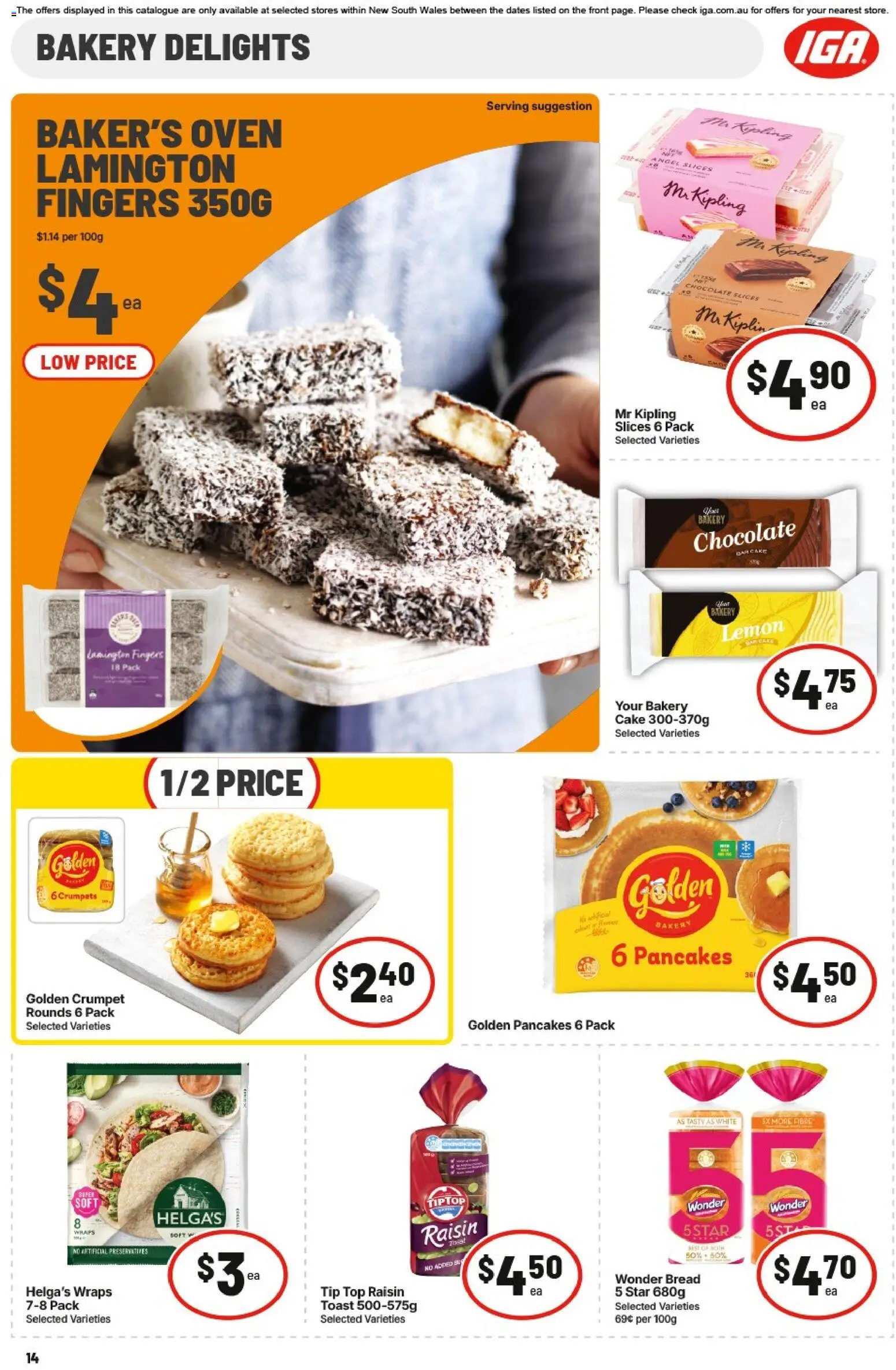 IGA catalogue - valid from 12/08/2026 | Page: 15 | Products: Crumpets, Cake, Toast, Oven