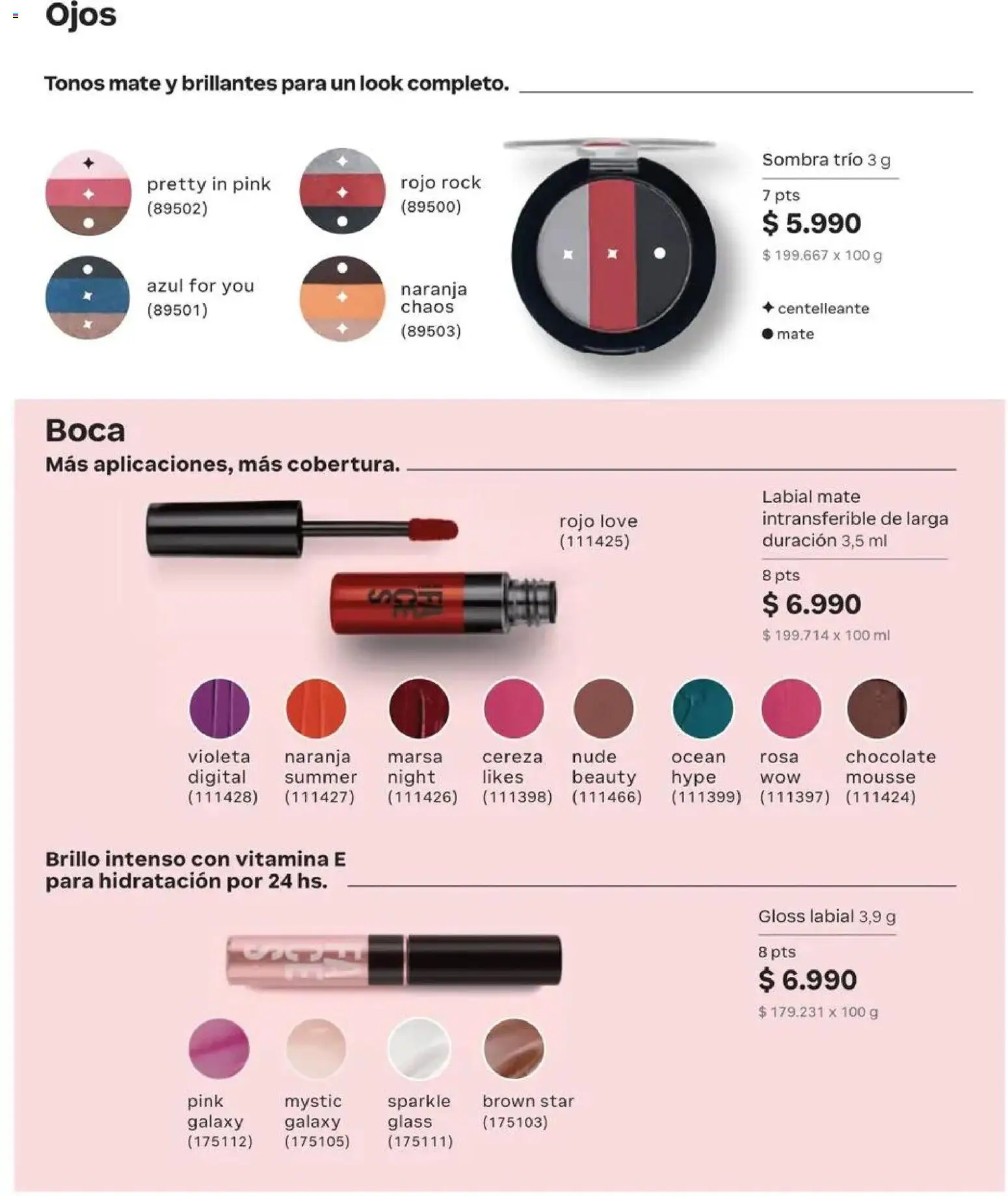 Natura catálogo │ válido desde el 31.08.2026 | Página: 100 | Productos: Mousse, Sombra, Chocolate, Labial