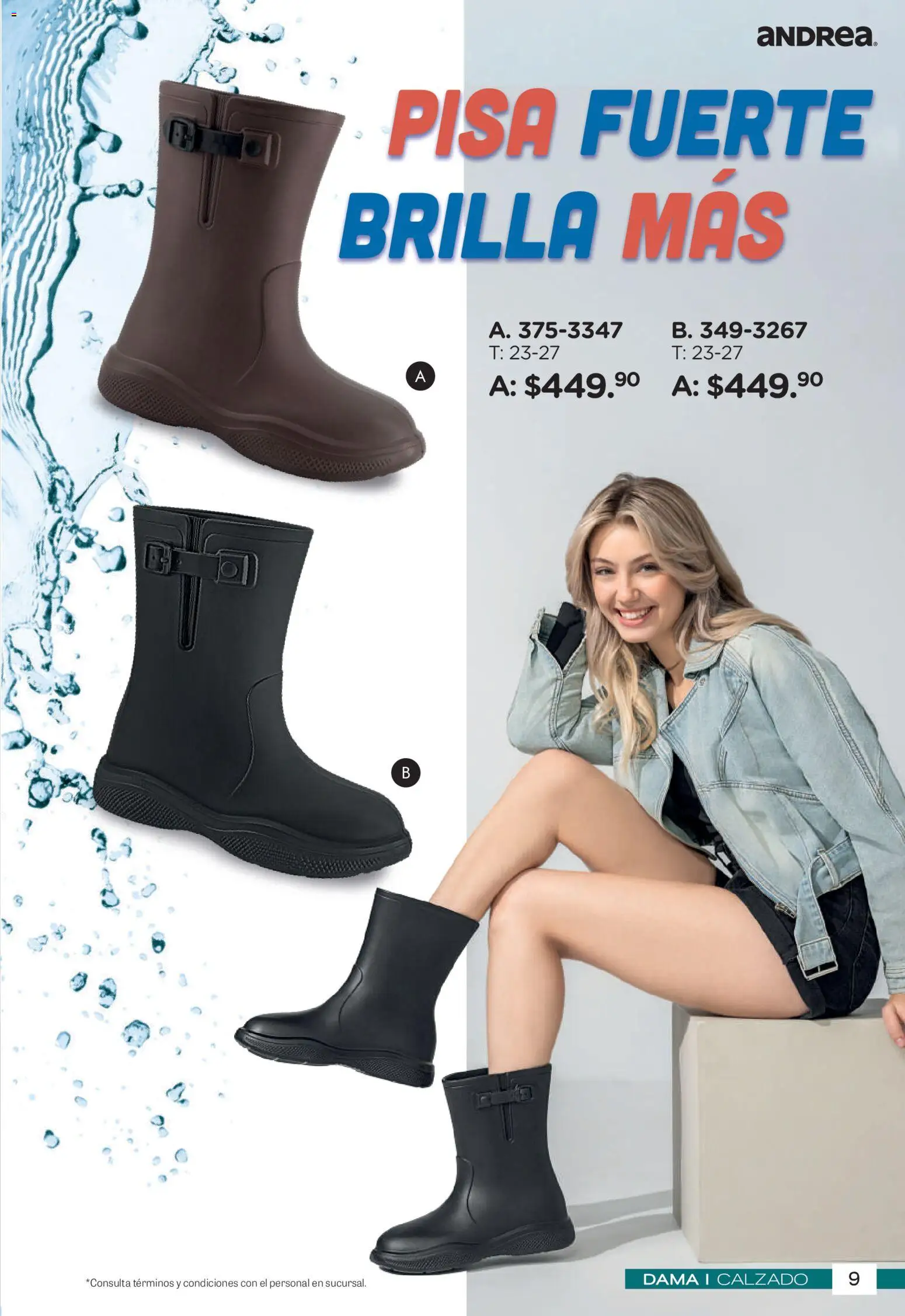 Nuevas ofertas de Andrea válidas en toda la República Mexicana desde el 26/04/2026. ¡Encuentra las mejores ofertas en Andrea catálogo Botas de Lluvia! | Página: 9