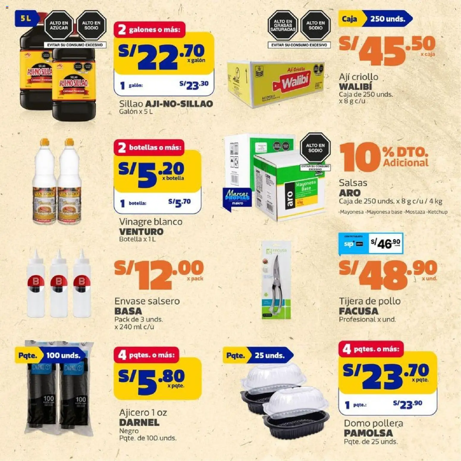 Catálogo Makro válido desde 24/09/2026 | Página: 4 | Productos: Silla, Pollo, Ají, Vinagre blanco