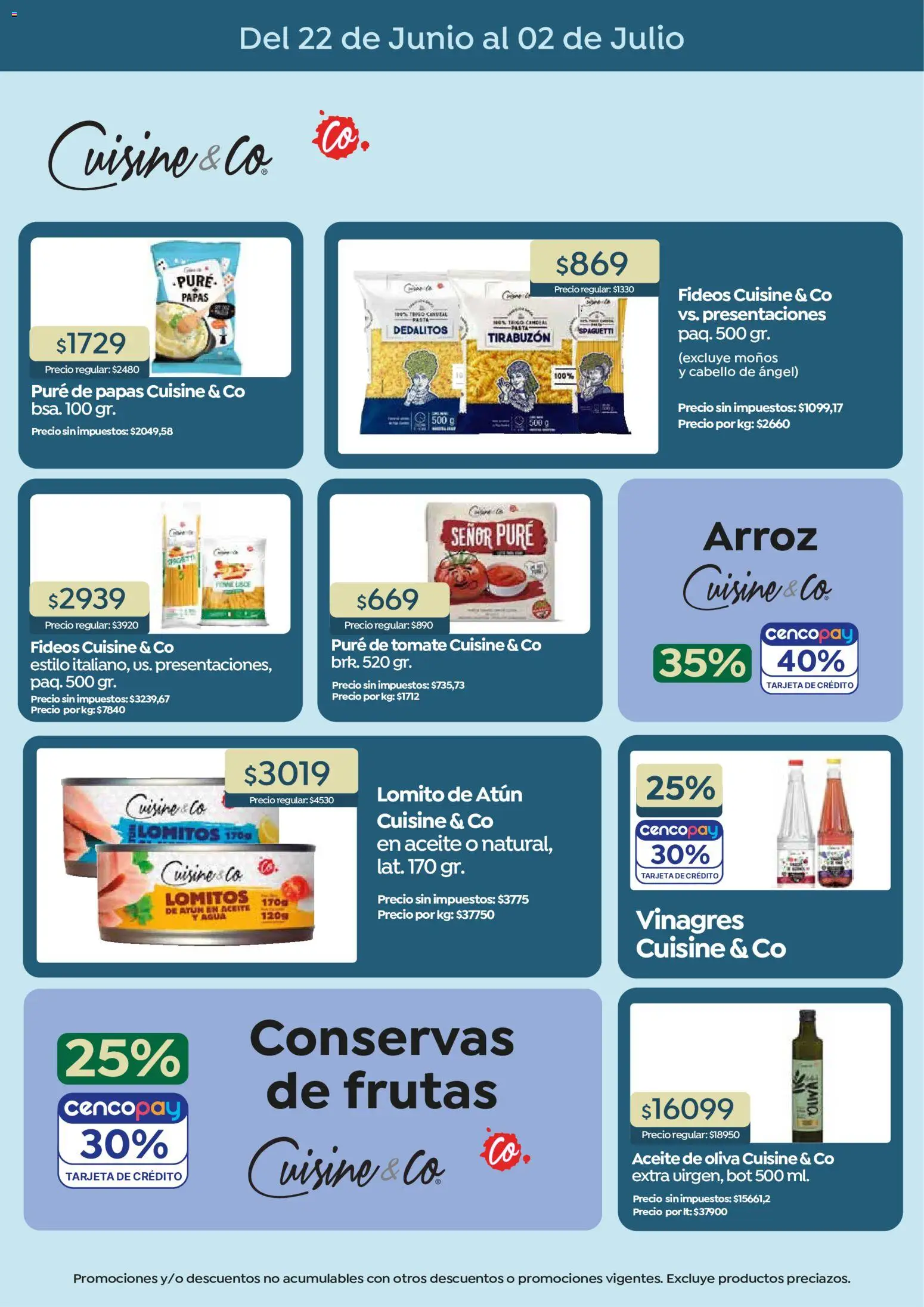 Vea - Folleto nacional Marca Propia Vea │ válido desde el 22/06/2026 | Página: 4 | Productos: Atún, Pure de Tomate, Fideos, Pasta