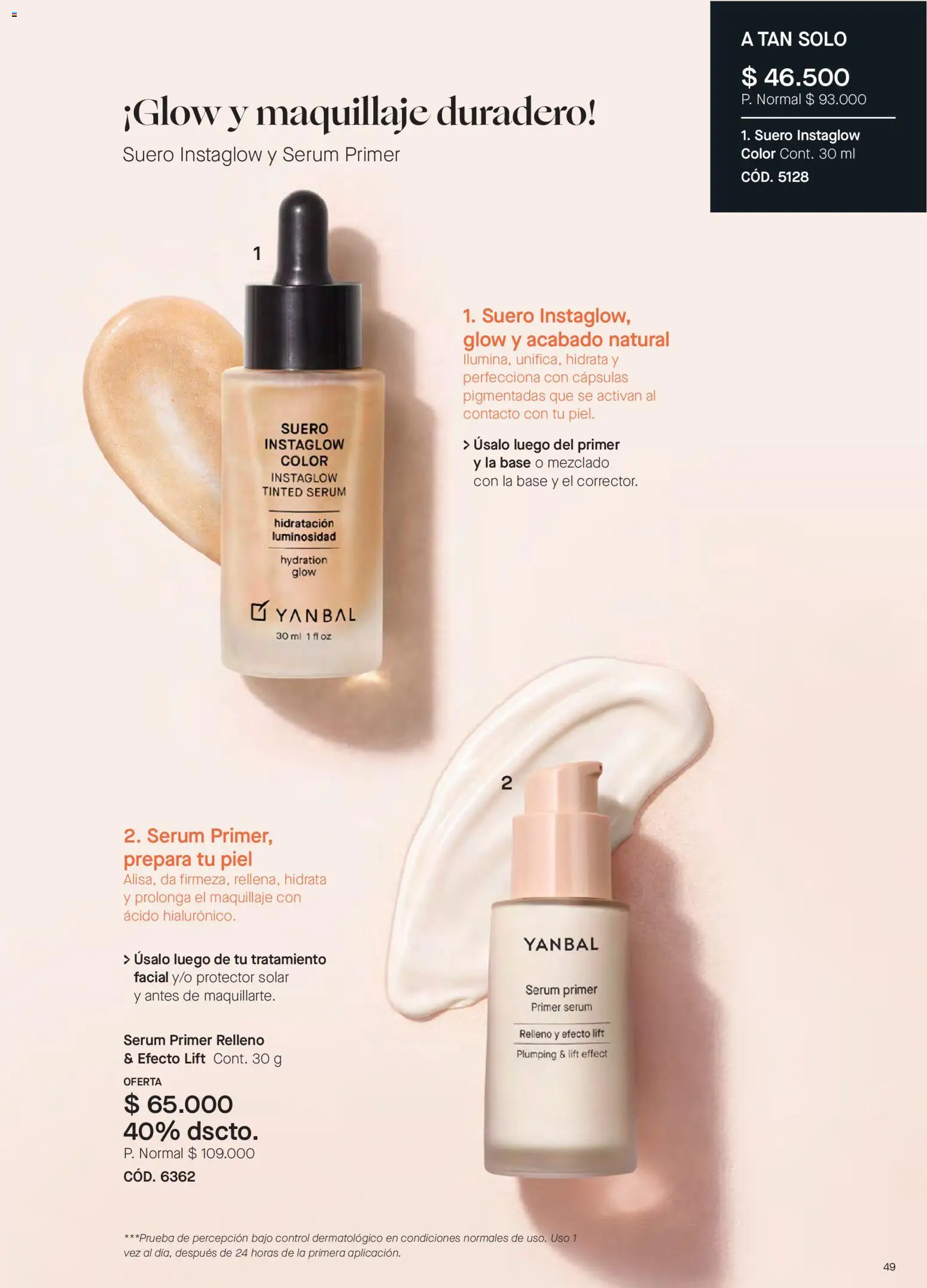 Yanbal revista - valida desde el 18/07/2026 | Página: 49 | Productos: Serum, Maquillaje, Protector solar