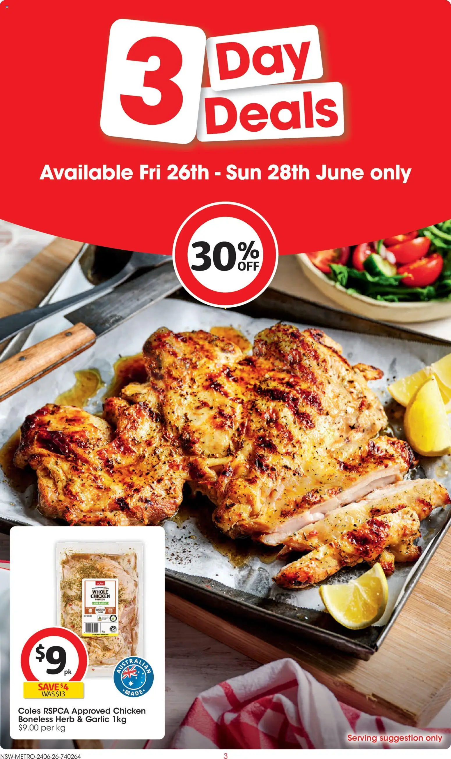 Coles catalogue - valid from 24/06/2026 | Page: 3 | Products: Herb, Chicken, Garlic