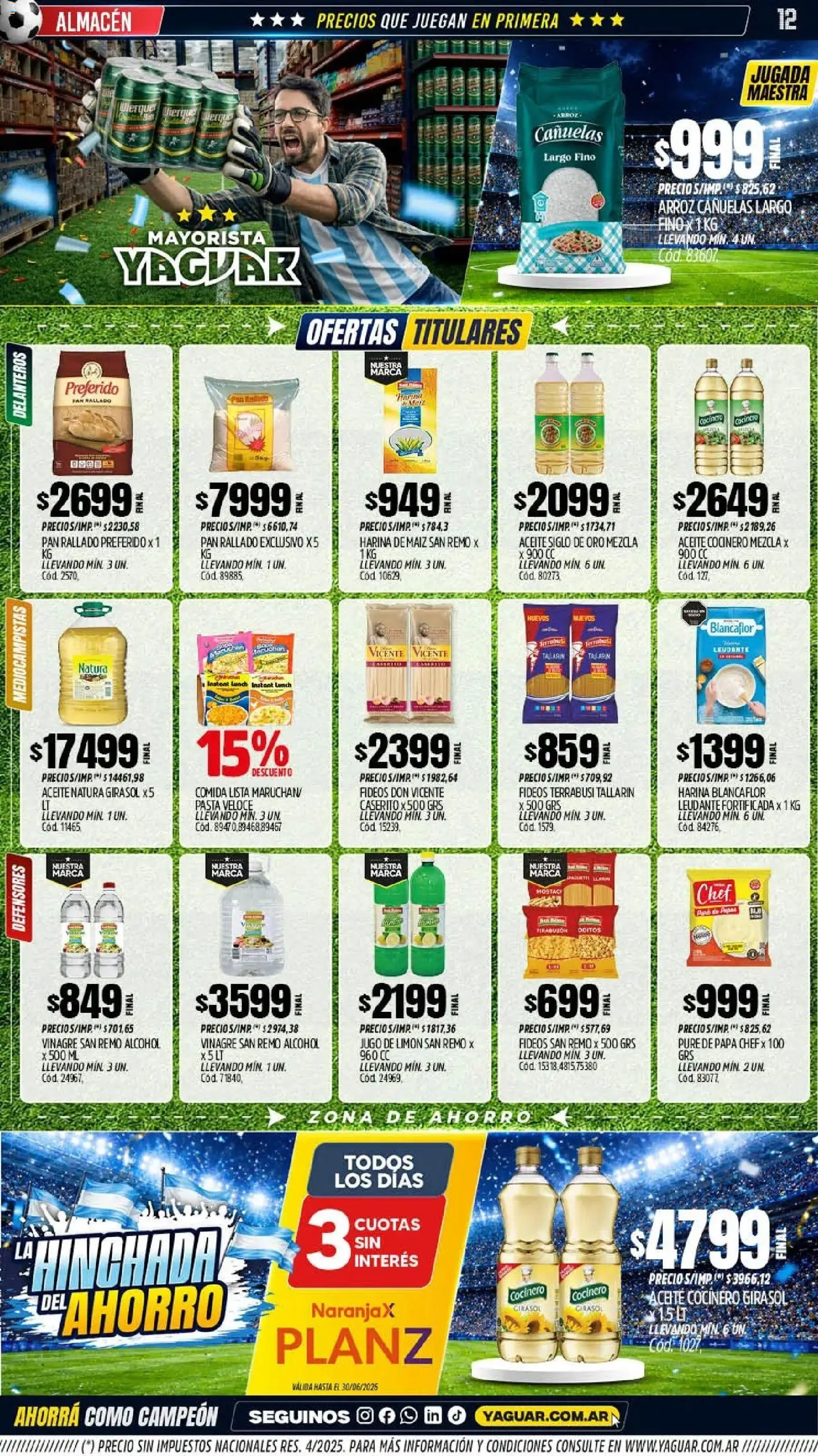 Yaguar - Oferta semanal Parque Chacabuco │ válido desde el 08.06.2026 | Página: 11 | Productos: Aceite, Vinagre, Maiz, Pan rallado