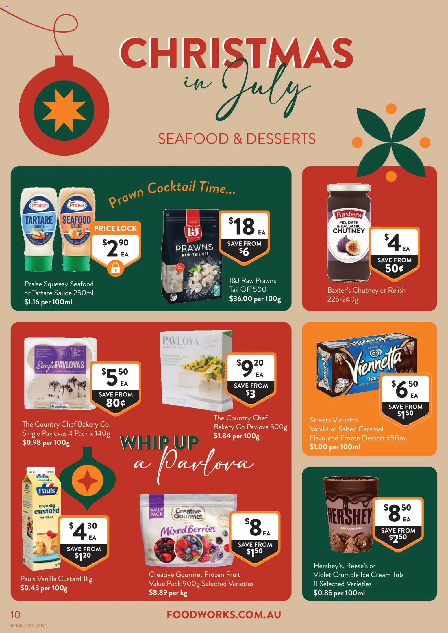 Foodworks catalogue - valid from 22/07/2026 | Page: 10 | Products: Cream, Relish, Seafood, Bakery
