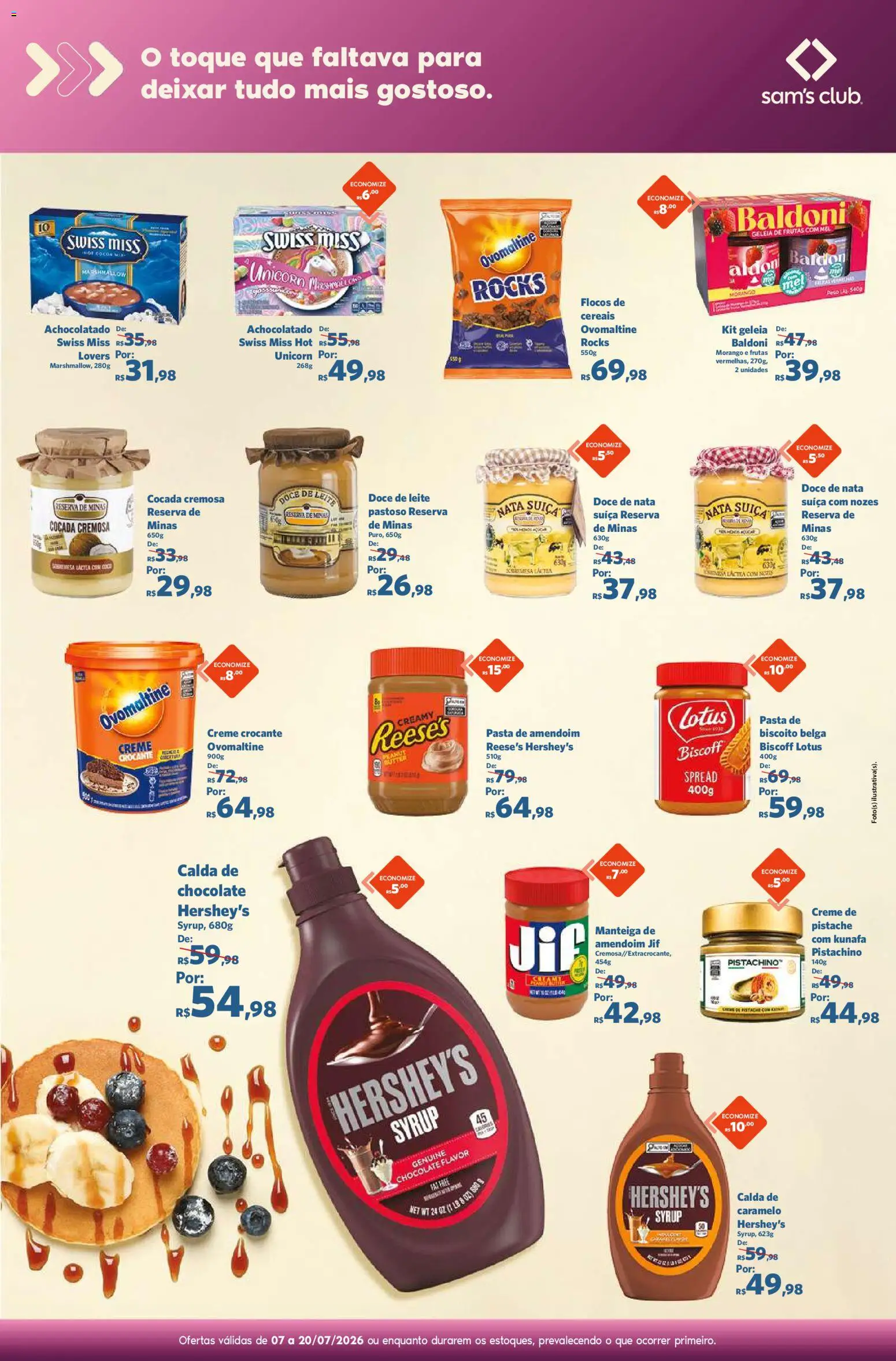 Sam's Club Folheto - válido de 07/07/2026 | Página: 8 | Produtos: Achocolatado, Nata, Mel, Doce de leite