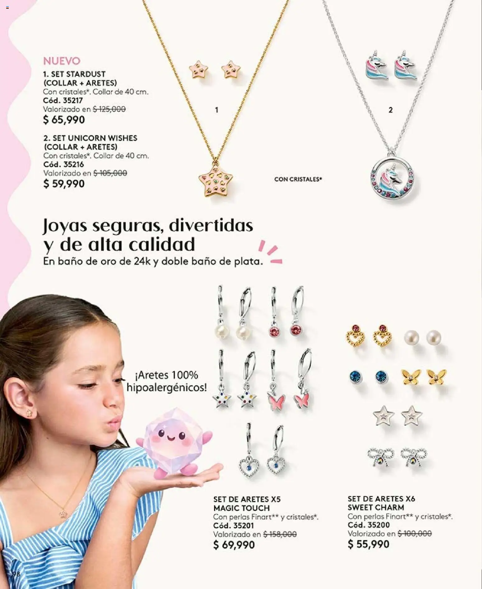 Ésika revista - valida desde el 07/08/2026 | Página: 98 | Productos: Aretes, Baño, Collar