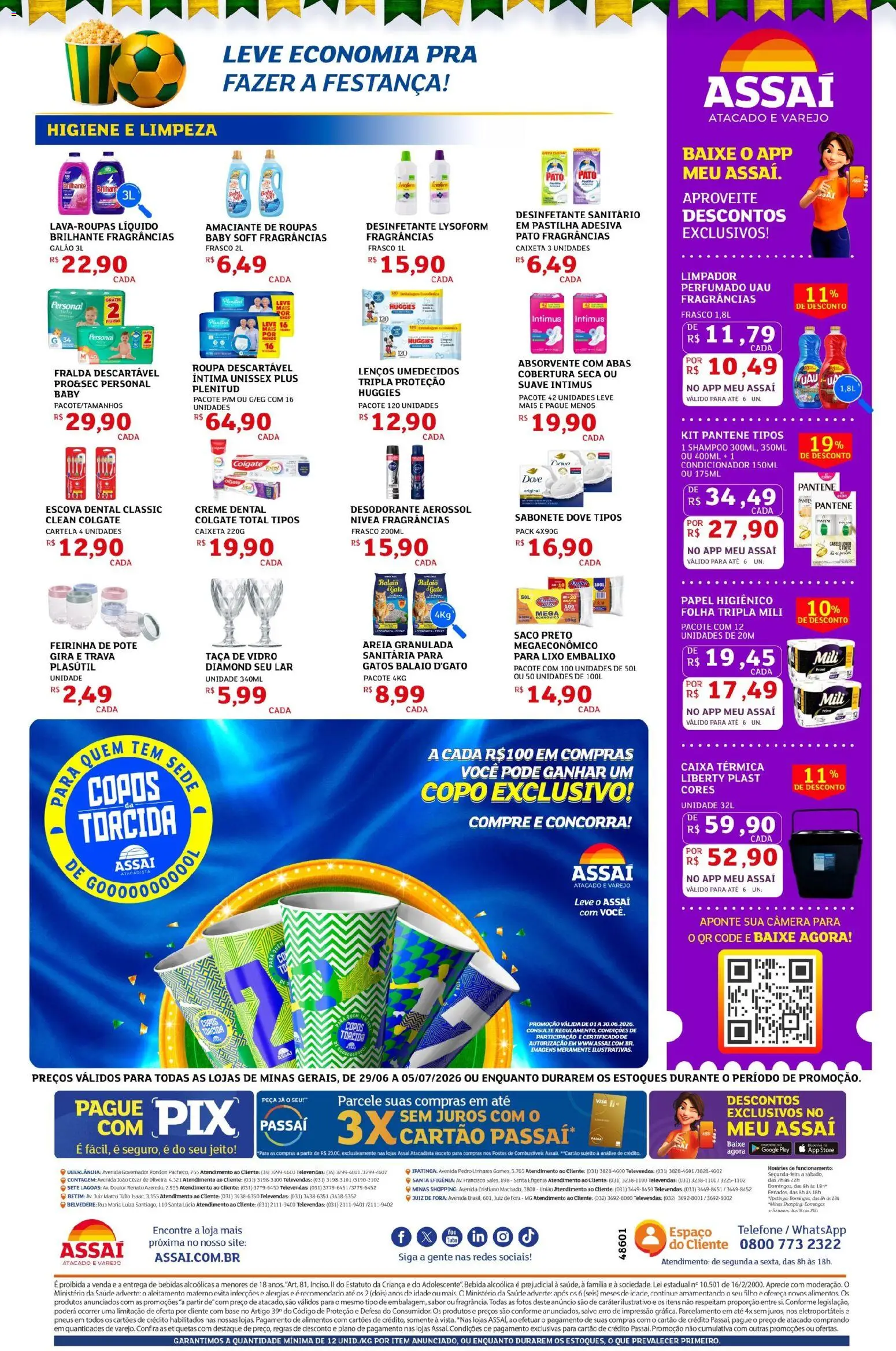Assaí Atacadista Folheto - válido de 29/06/2026 | Página: 4 | Produtos: Condicionador, Sabonete, Dove, Papel higiênico