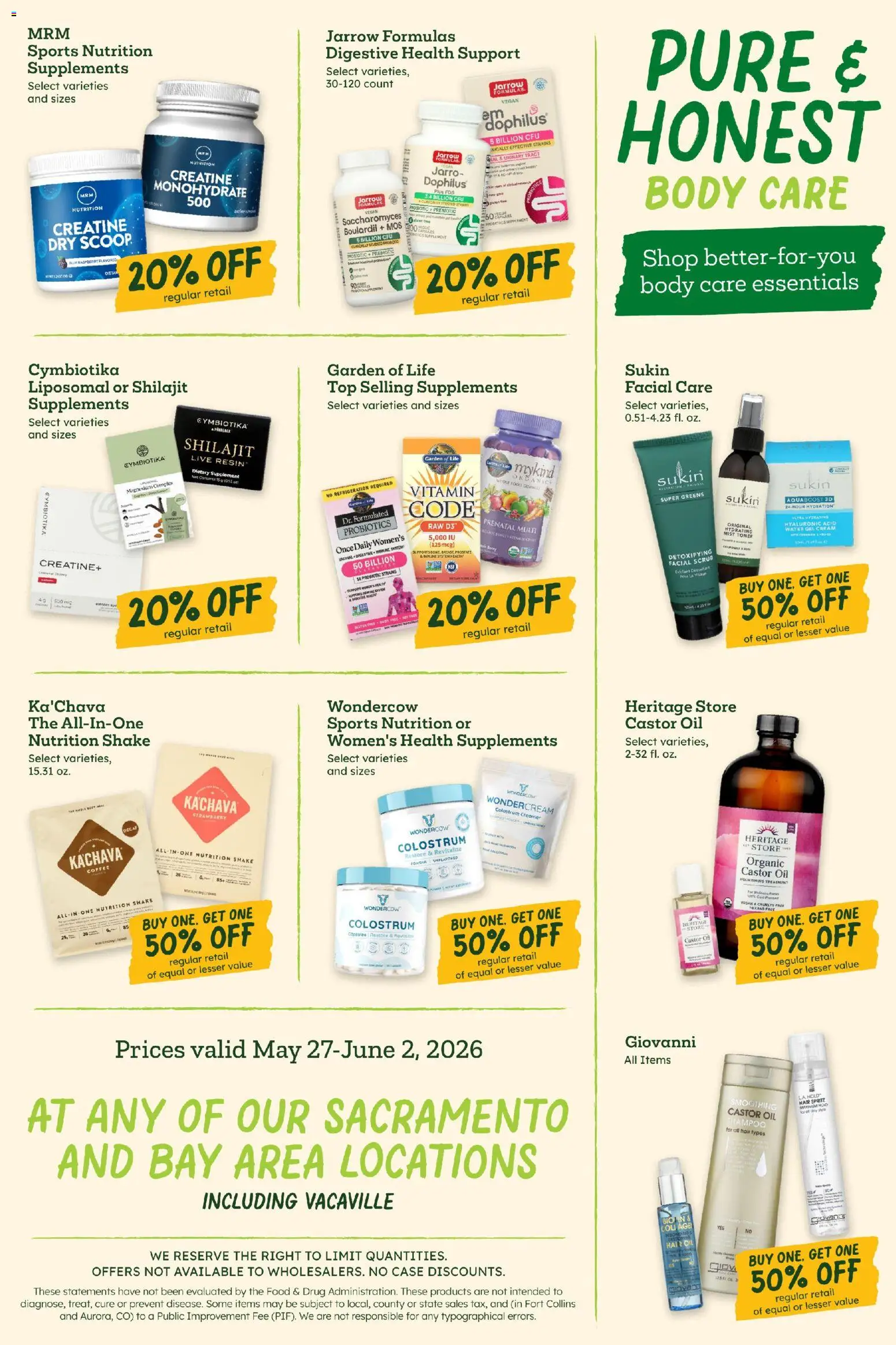Sprouts Weekly Ad - valid from 27.05.2026 | Page: 12 | Products: Magnesium, Probiotics, Creatine, Toner