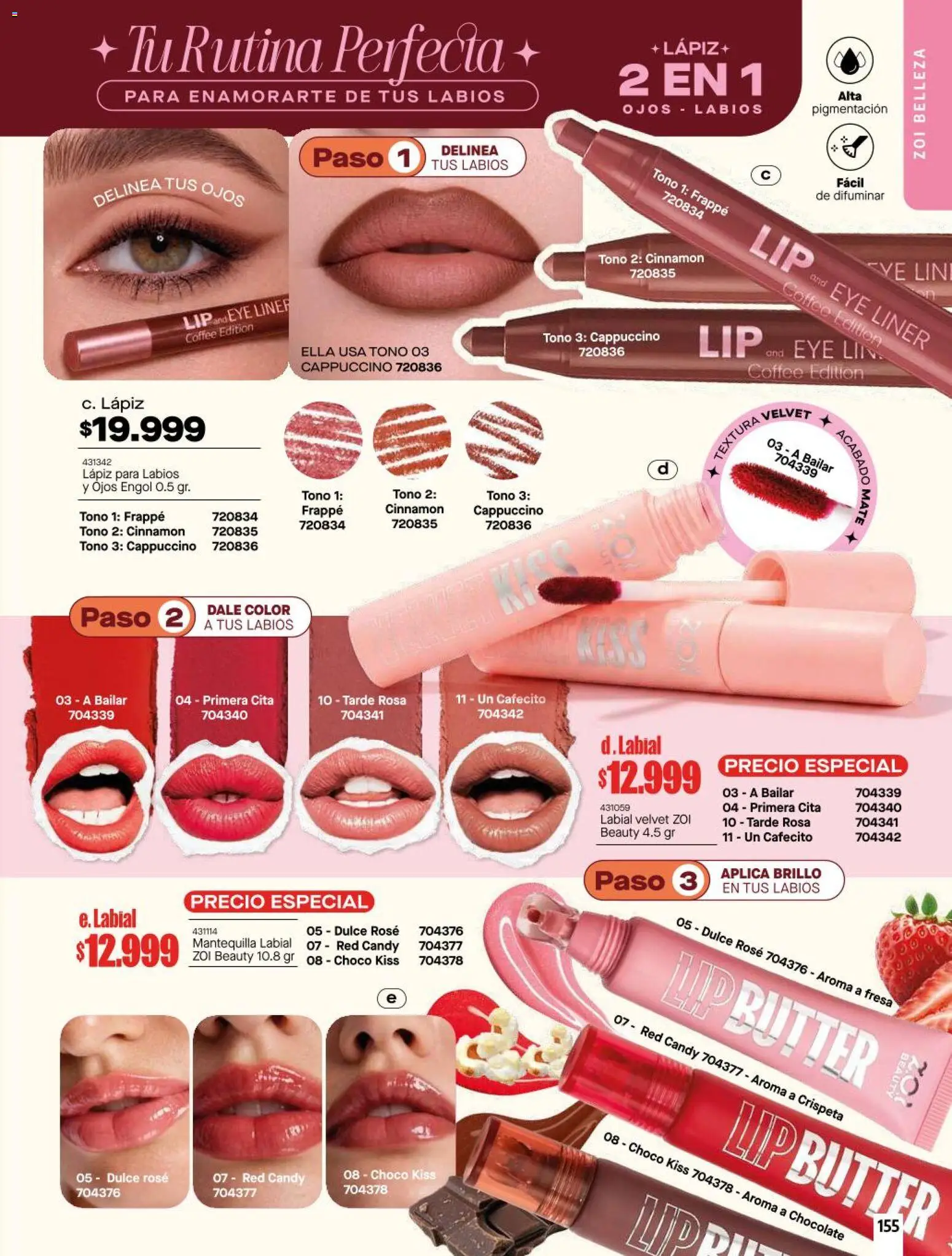 Carmel revista - valida desde el 11/08/2026 | Página: 155 | Productos: Fresa, Brillo, Mantequilla, Chocolate