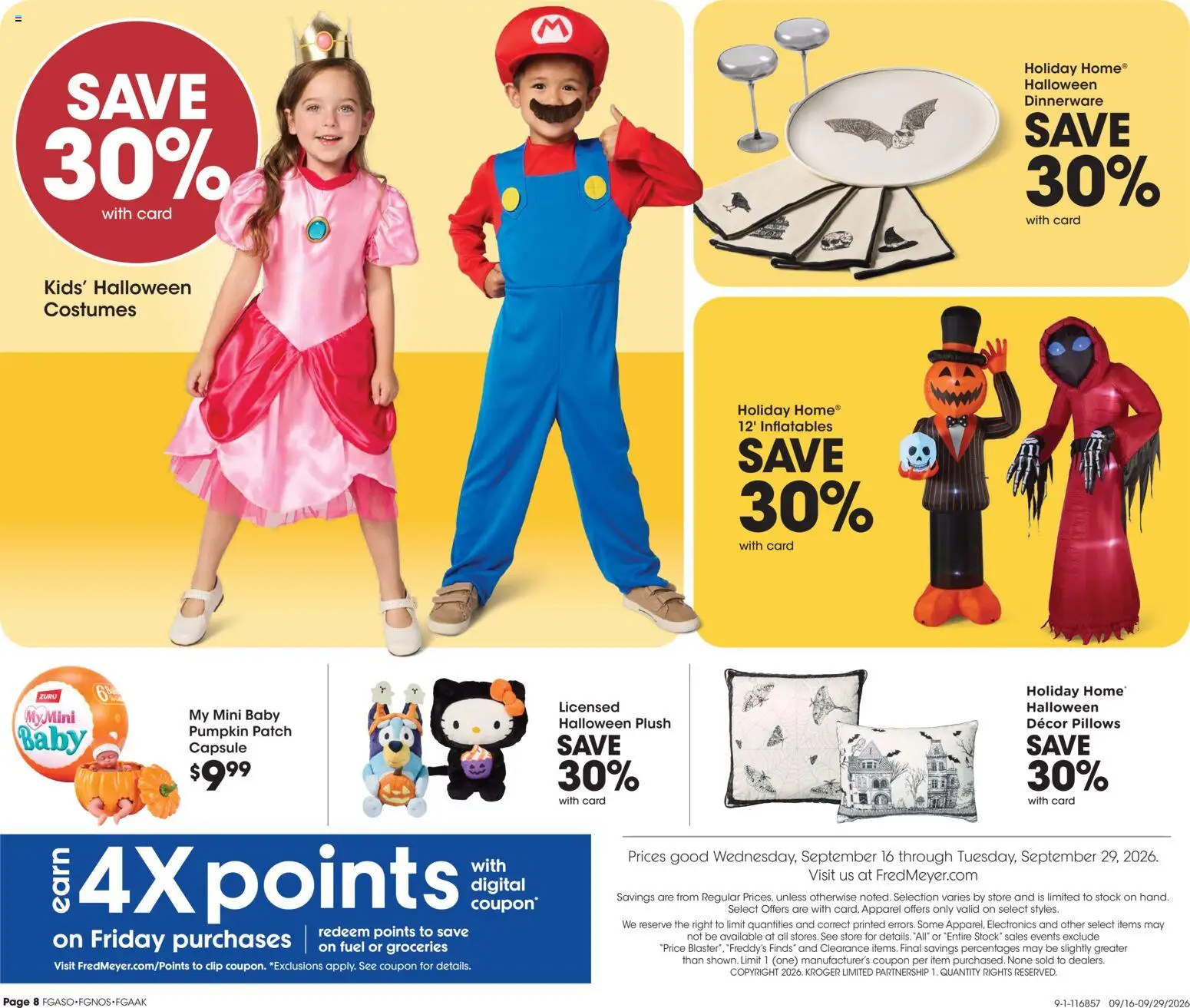 Fred Meyer Home & Apparel - valid from 09/16/2026 | Page: 8 | Products: Clip, Groceries, Pumpkin