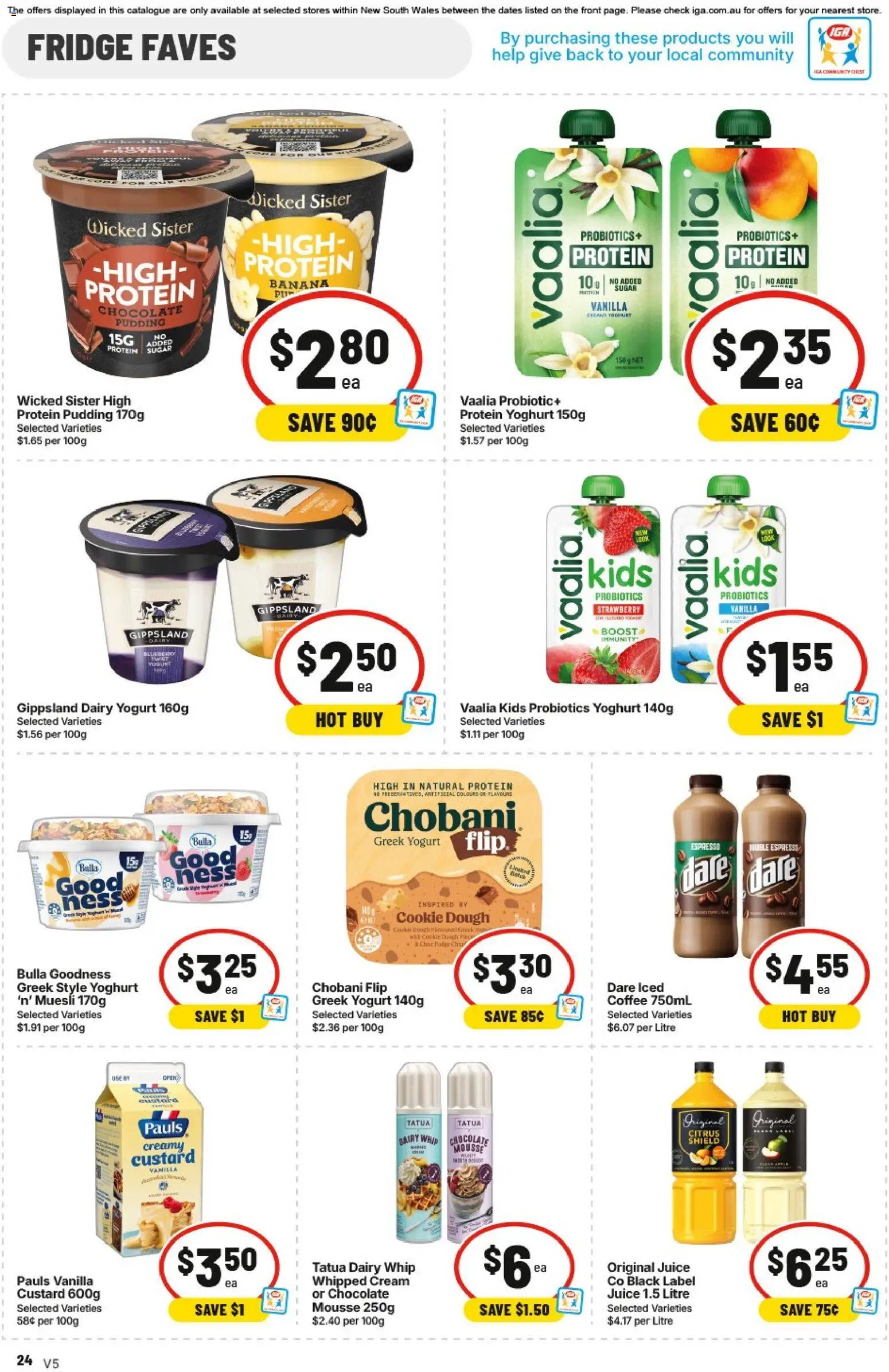 IGA catalogue - valid from 12/08/2026 | Page: 24 | Products: Coffee, Whipped cream, Protein pudding, Greek yogurt