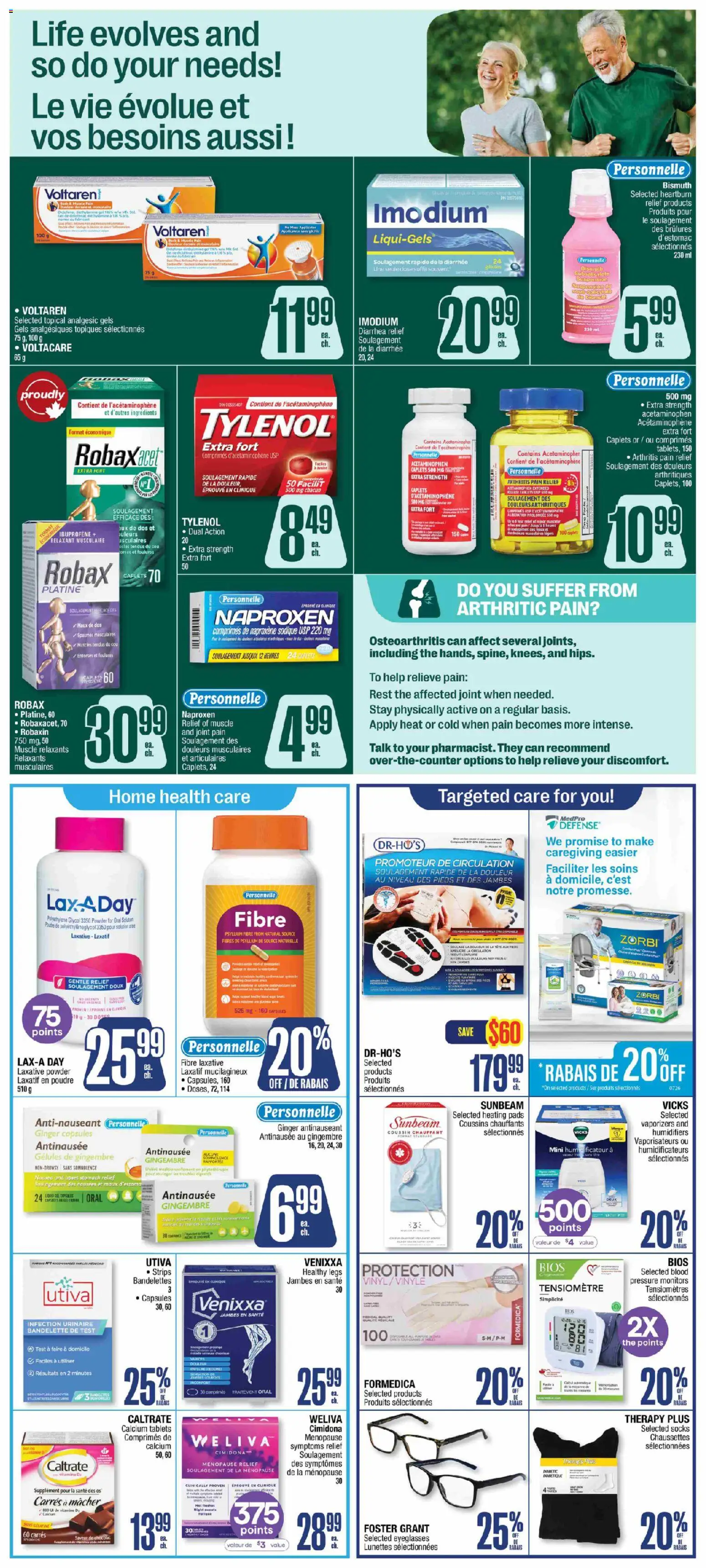 Jean Coutu flyer valid from Sep 24, 2026 | Page: 4 | Products: Ginger, Powder, Strips, Socks