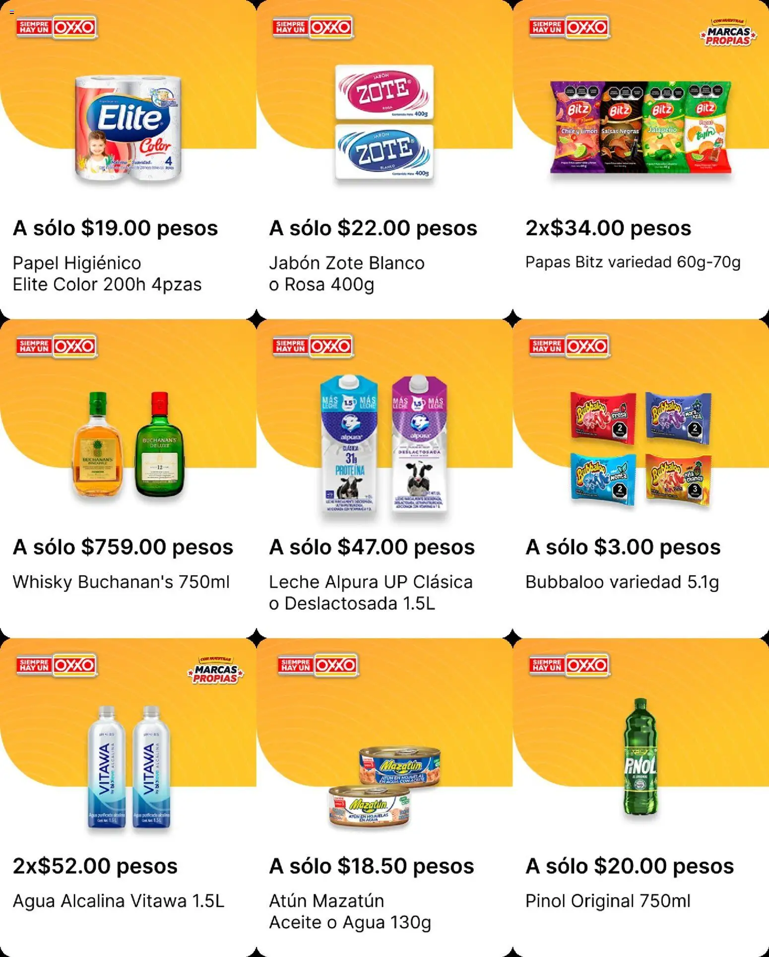 Nuevas ofertas de OXXO válidas en toda la República Mexicana desde el 03/09/2026. ¡Encuentra las mejores ofertas en OXXO folleto! | Página: 14 | Productos: Limón, Hojuelas, Papel higiénico, Whisky