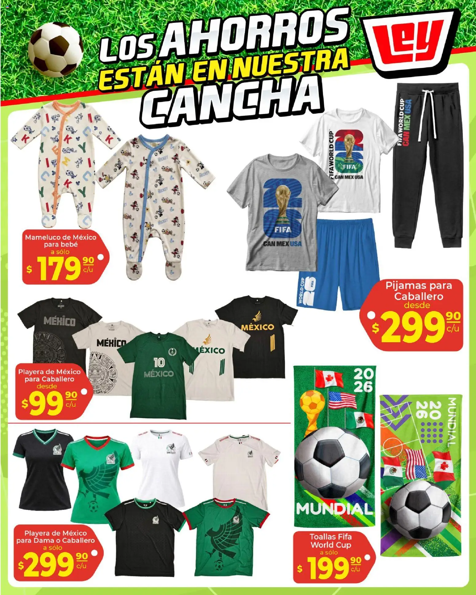 Nuevas ofertas de Casa Ley válidas en toda la República Mexicana desde el 11.06.2026. ¡Encuentra las mejores ofertas en Casa Ley folleto Día del Padre con Con Mundial 2026! | Página: 9 | Productos: Playera, Toallas, Mameluco