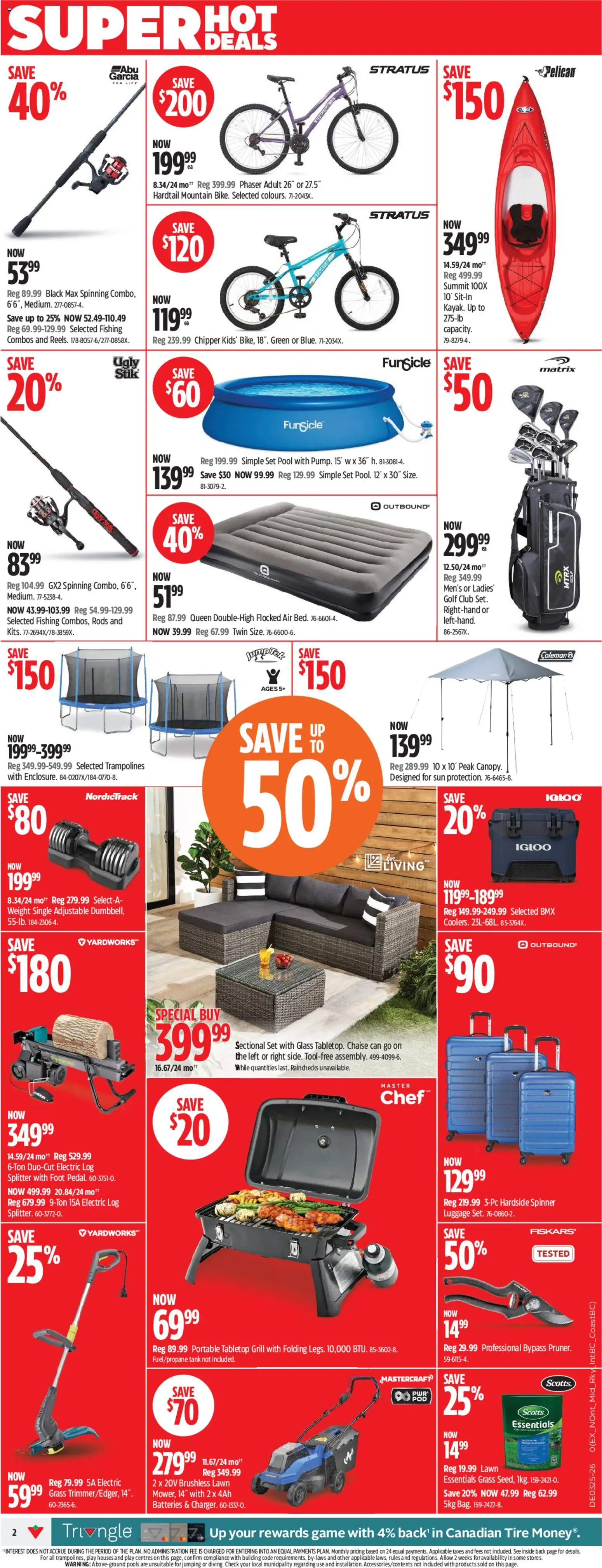 Canadian Tire flyer valid from 18.06.2026 | Page: 2 | Products: Luggage, Tablet, Game, Grill
