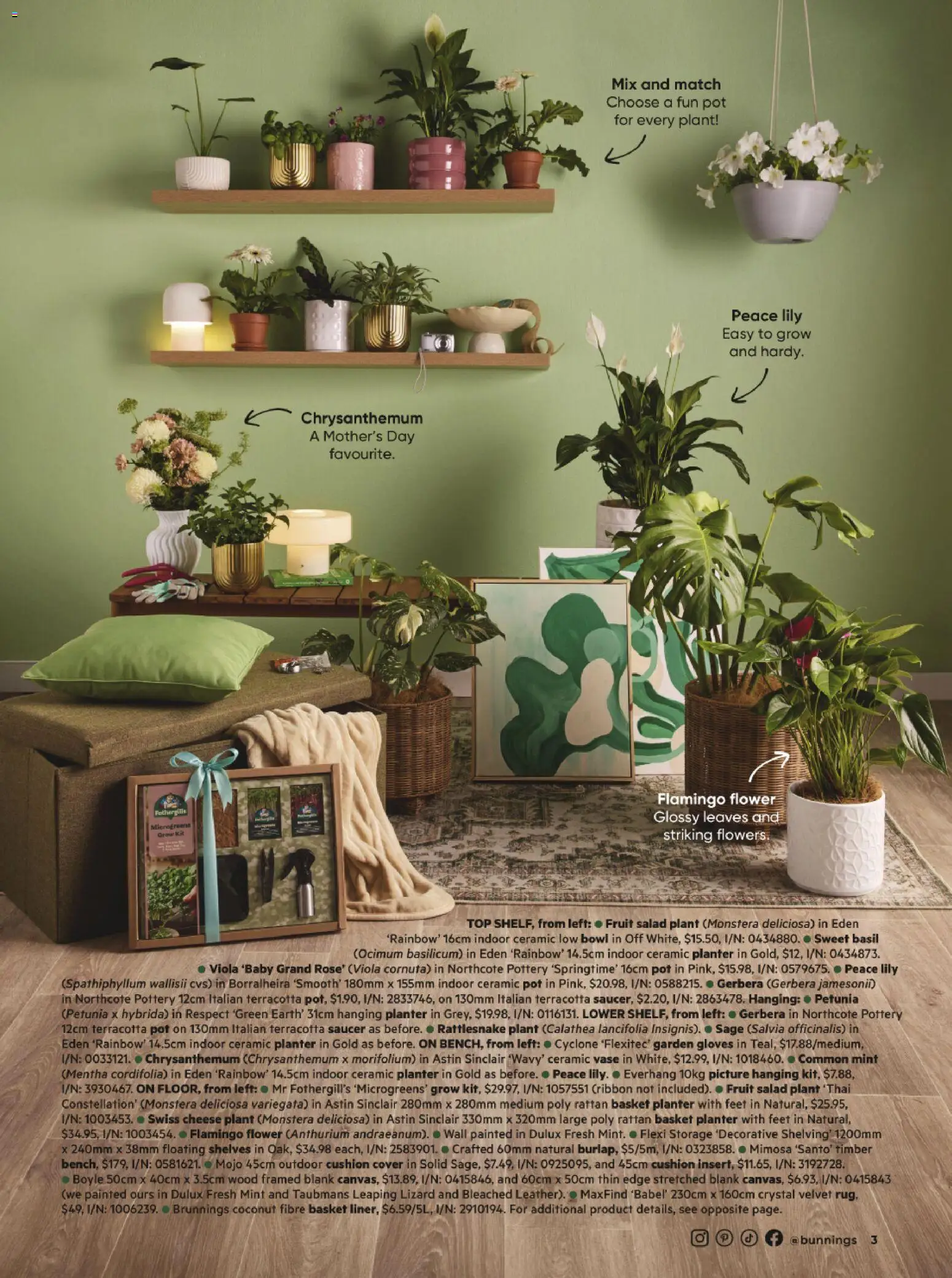 Bunnings Warehouse catalogue - valid from 24.04.2026 | Page: 3 | Products: Vase, Pot, Plant, Gloves