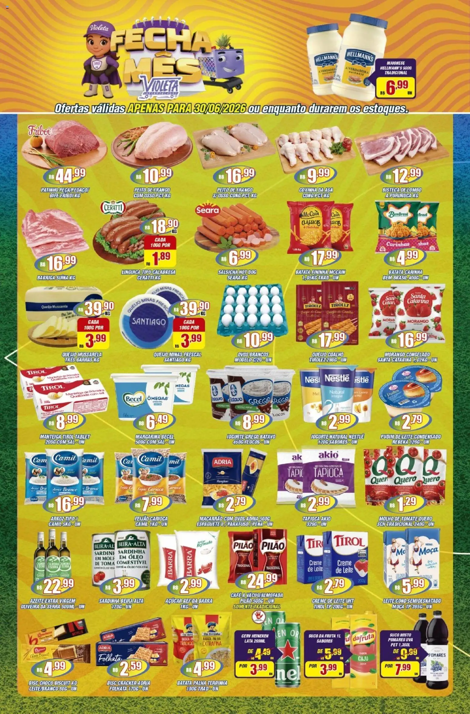 Violeta Supermercados Folheto - válido de 30/06/2026 | Página: 2 | Produtos: Café, Heineken, Batata palha, Maionese