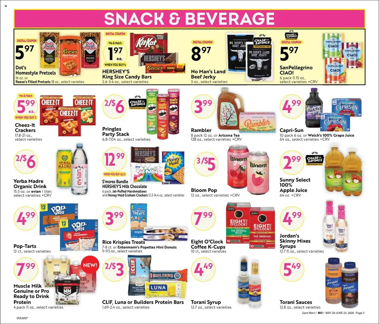 Save Mart Big Book of Savings - valid from 20.05.2026 | Page: 3 | Products: Coffee, Rice, Beef, Sugar