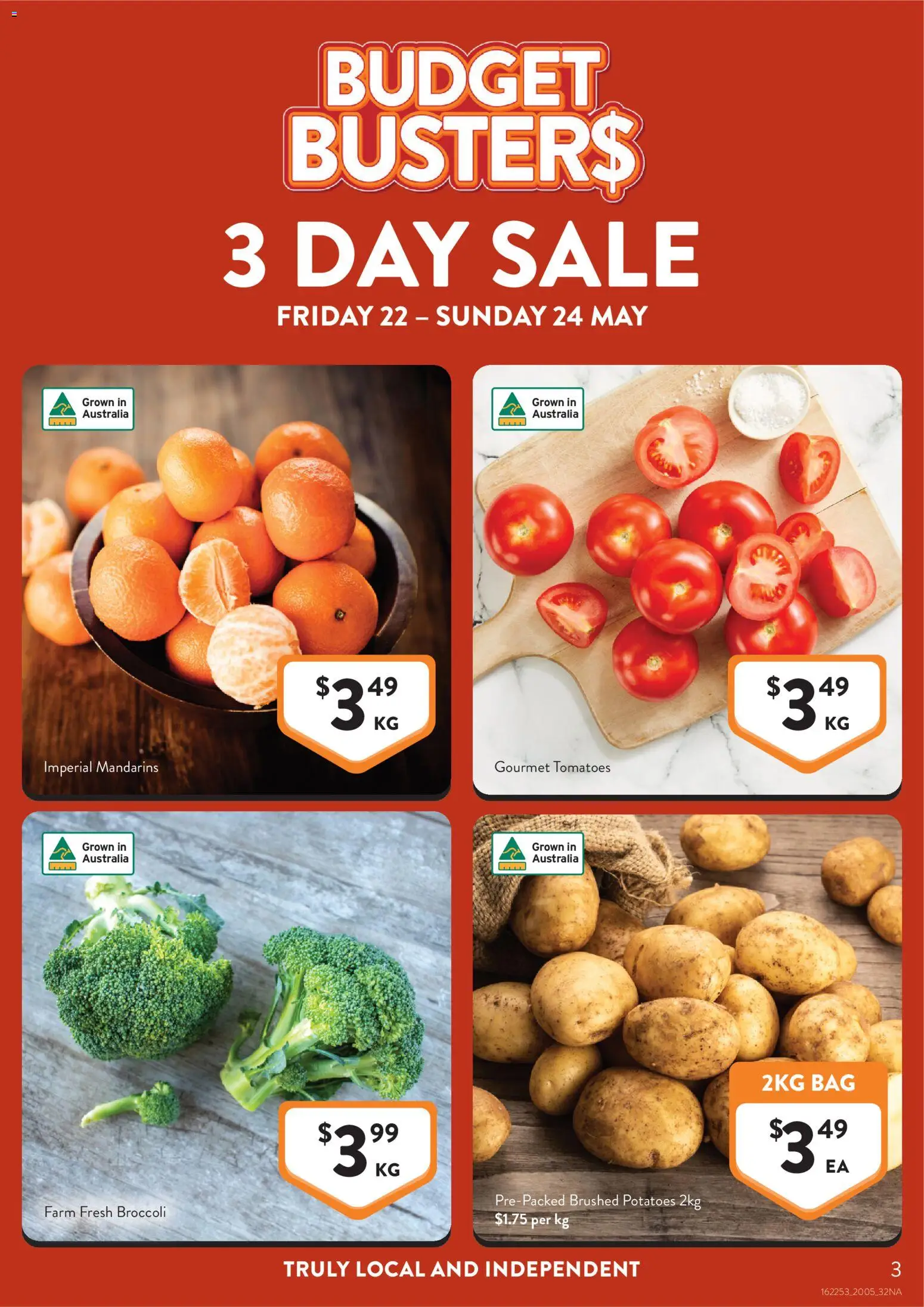 Foodworks catalogue - valid from 20.05.2026 | Page: 3 | Products: Tomatoes, Mandarins, Potatoes, Bag